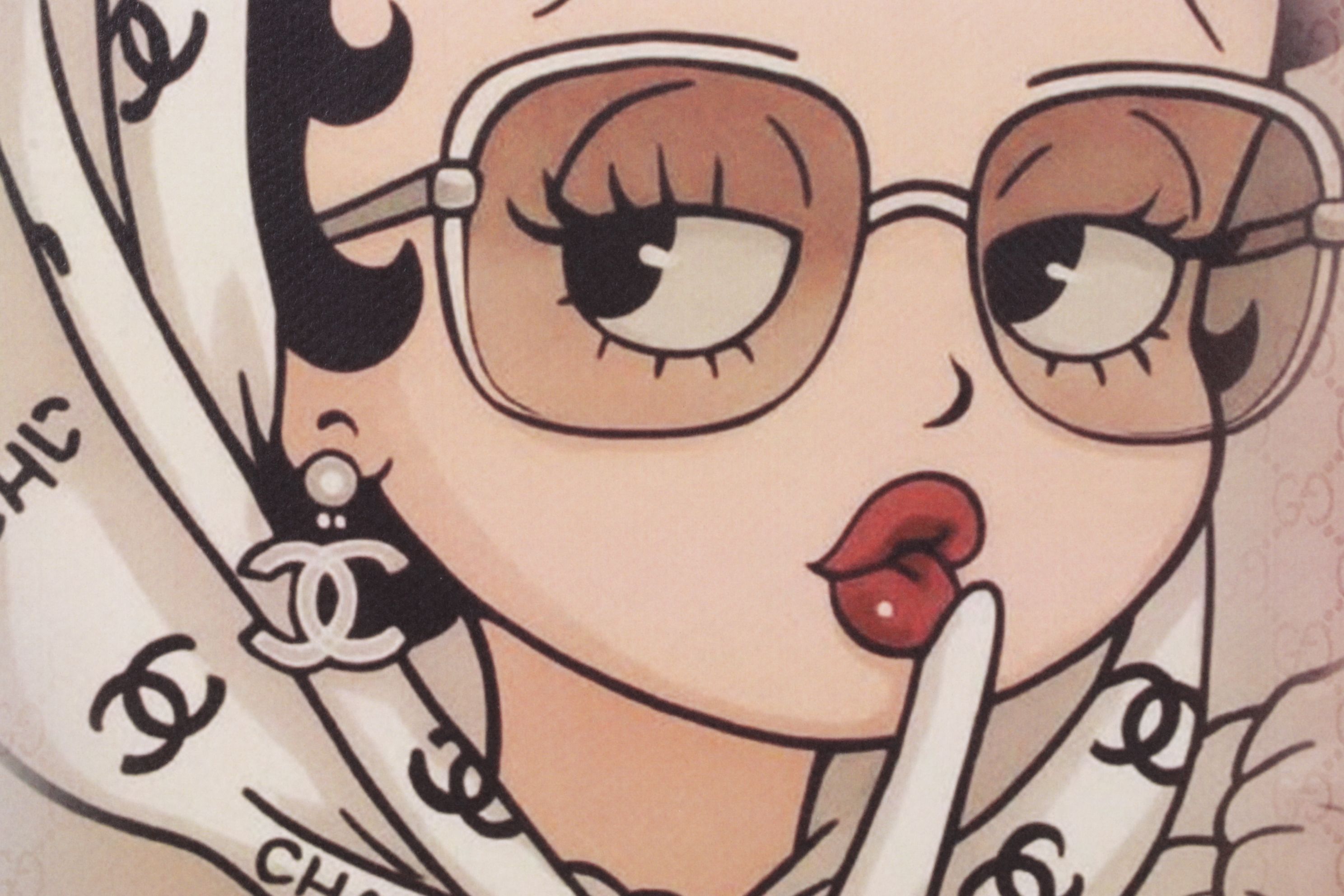 Death NYC Pop Art Digital Graphic Print Homage Gucci x Chanel x Betty Boop, 2025