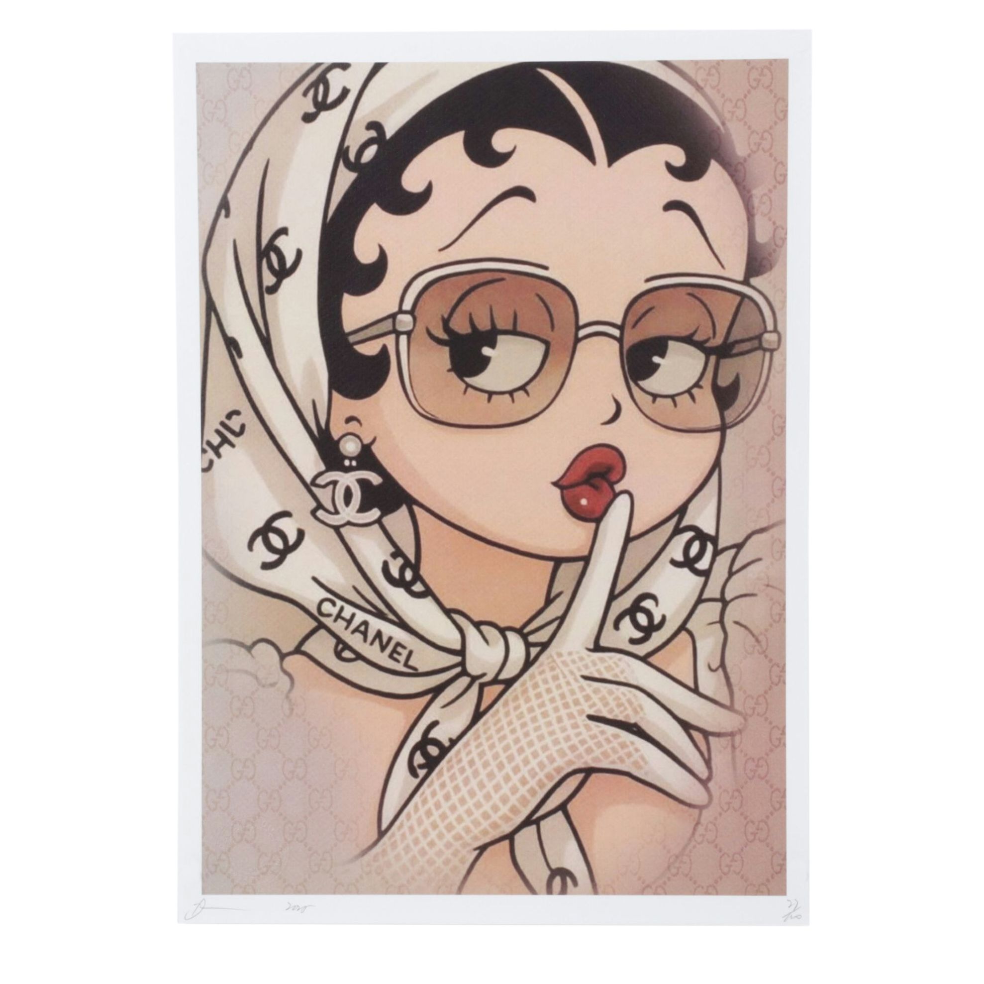 Death NYC Pop Art Digital Graphic Print Homage Gucci x Chanel x Betty Boop, 2025