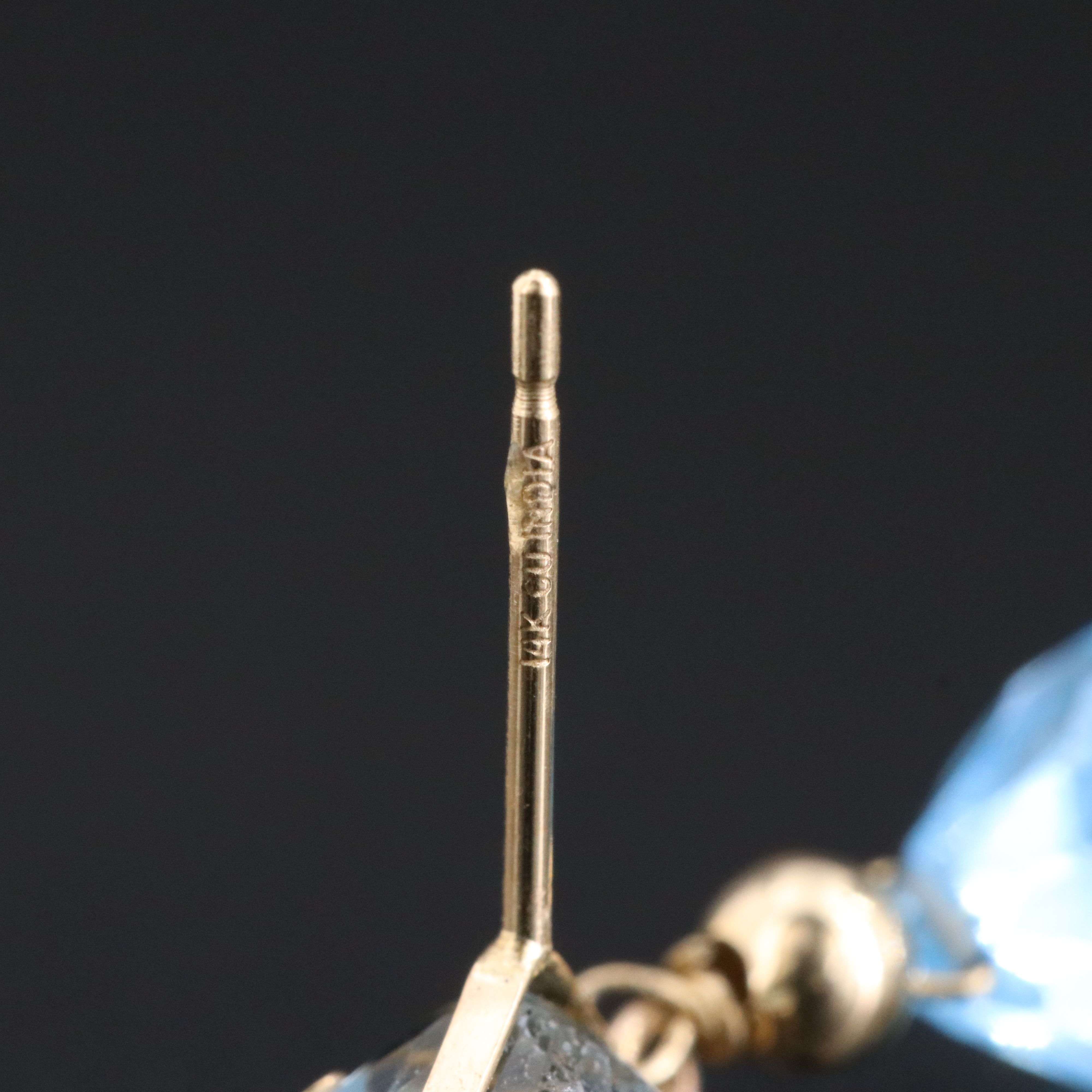 14K Sky and Swiss Blue Topaz Earrings