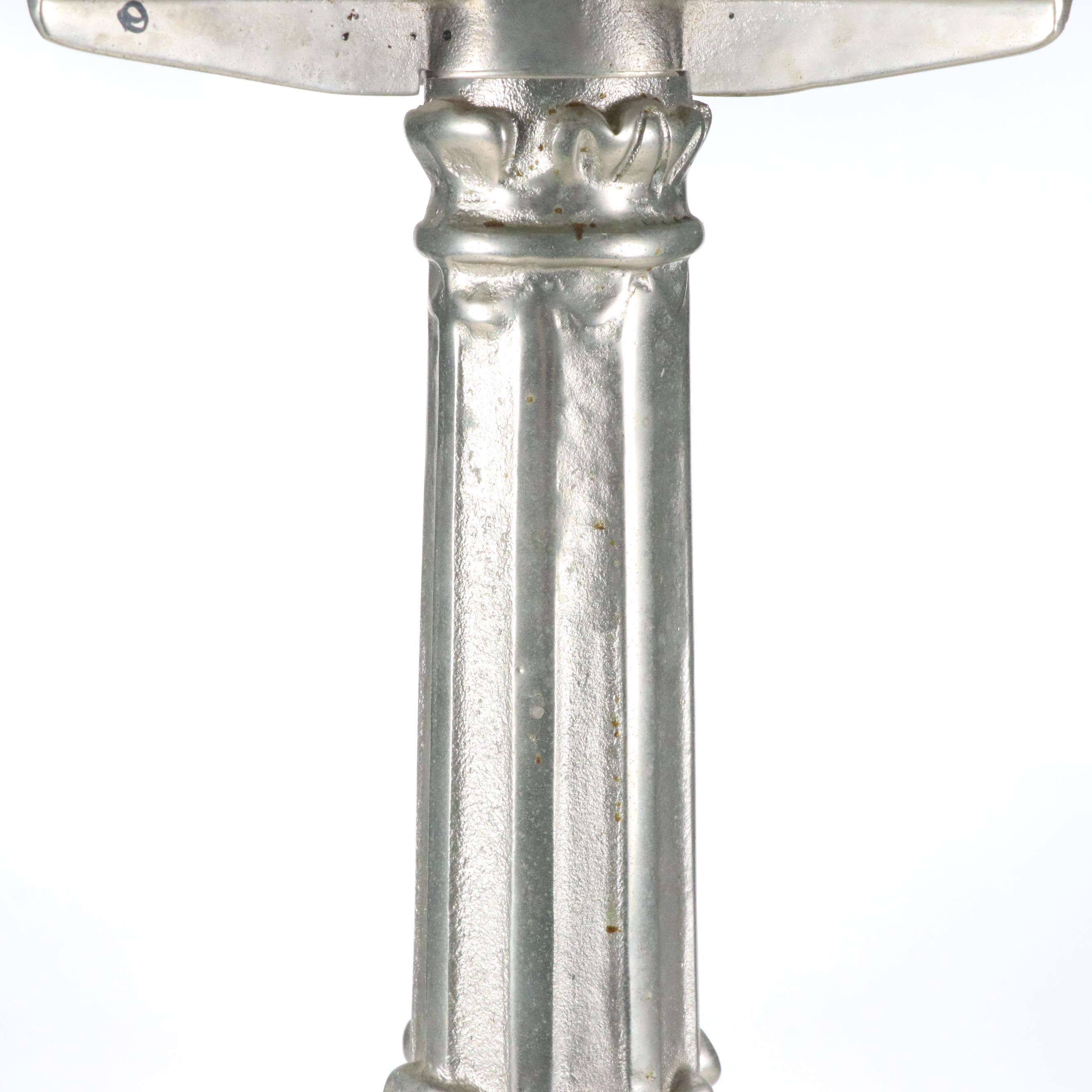 Neoclassical Style L&B Silver Painted Cast Iron Slot Machine Base