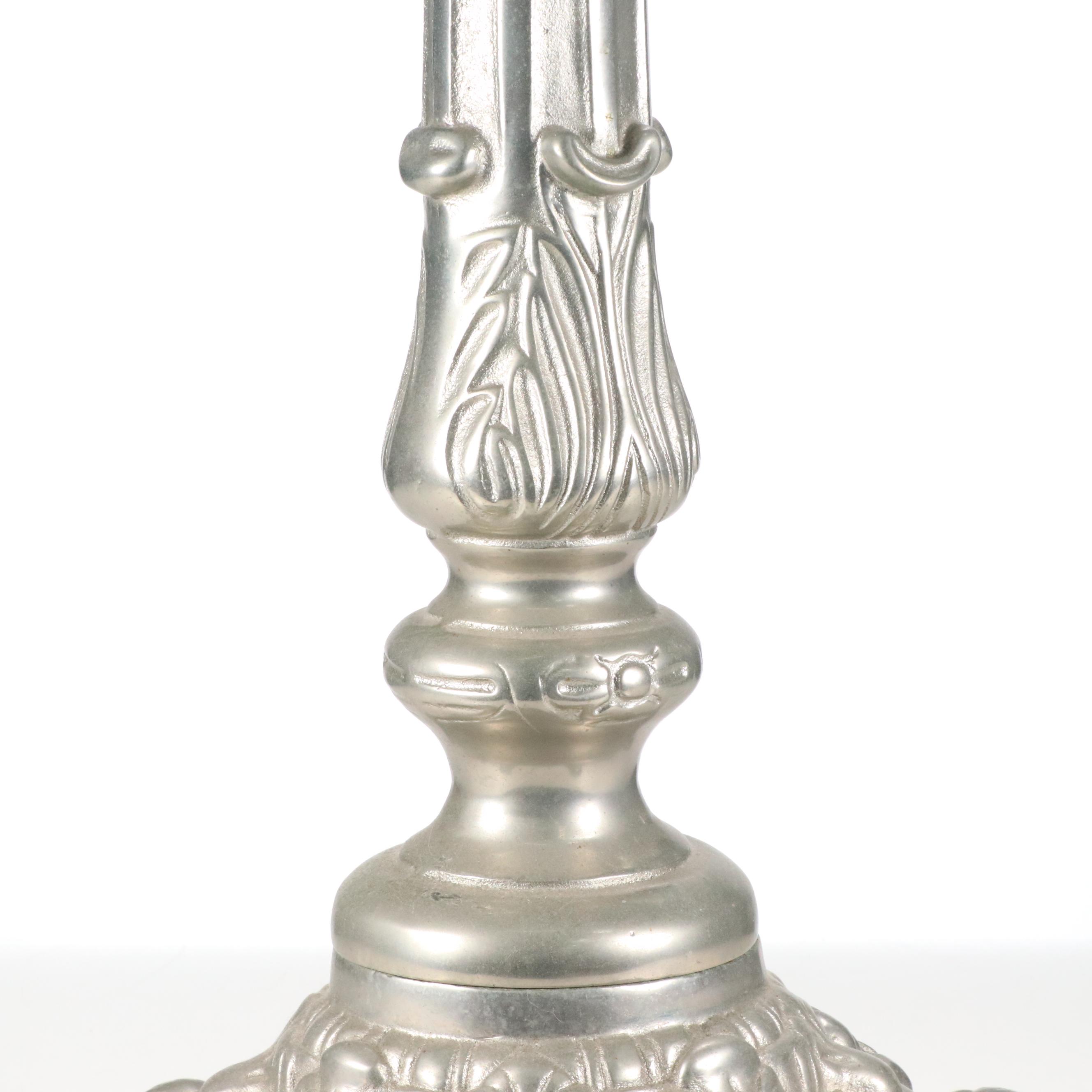 Neoclassical Style L&B Silver Painted Cast Iron Slot Machine Base