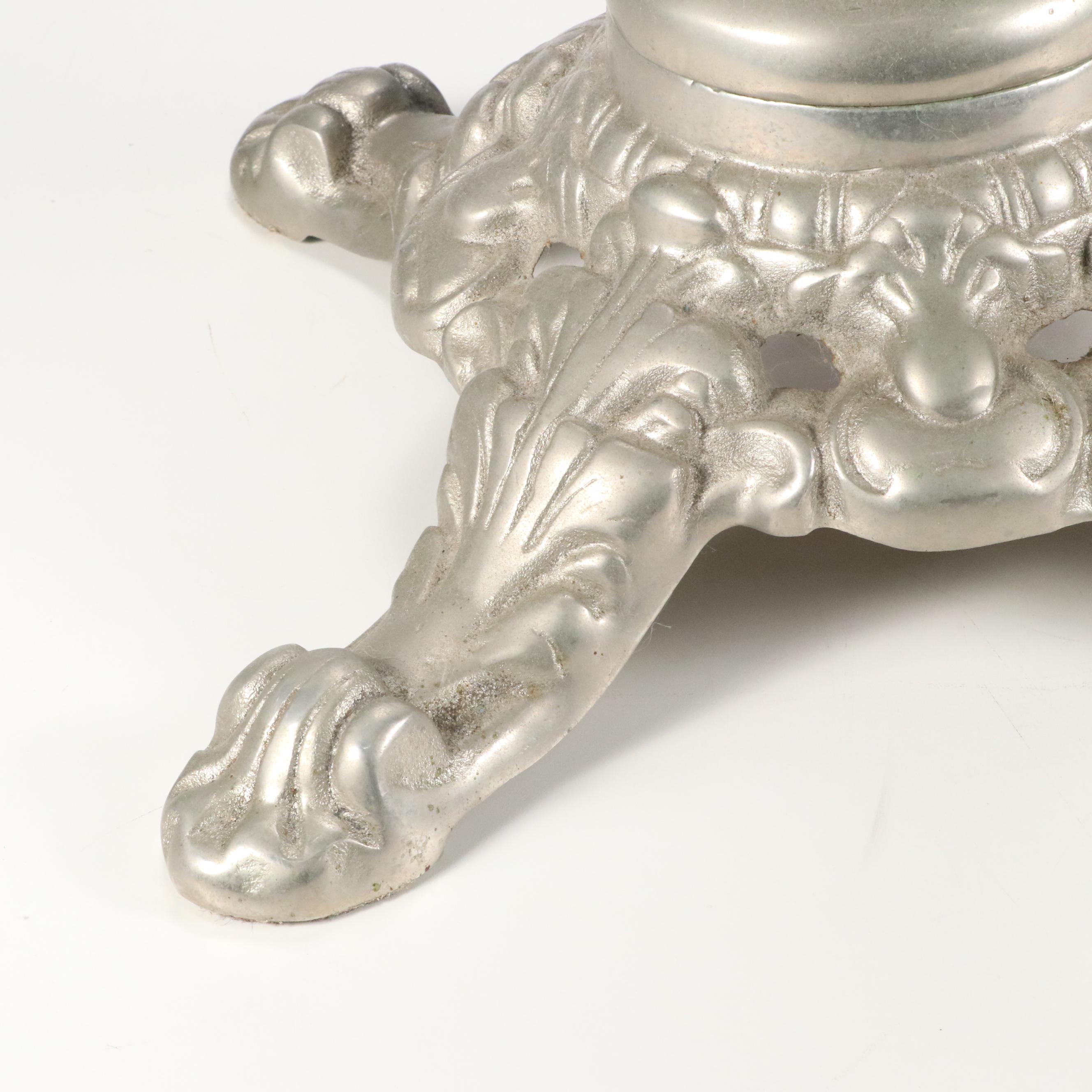 Neoclassical Style L&B Silver Painted Cast Iron Slot Machine Base