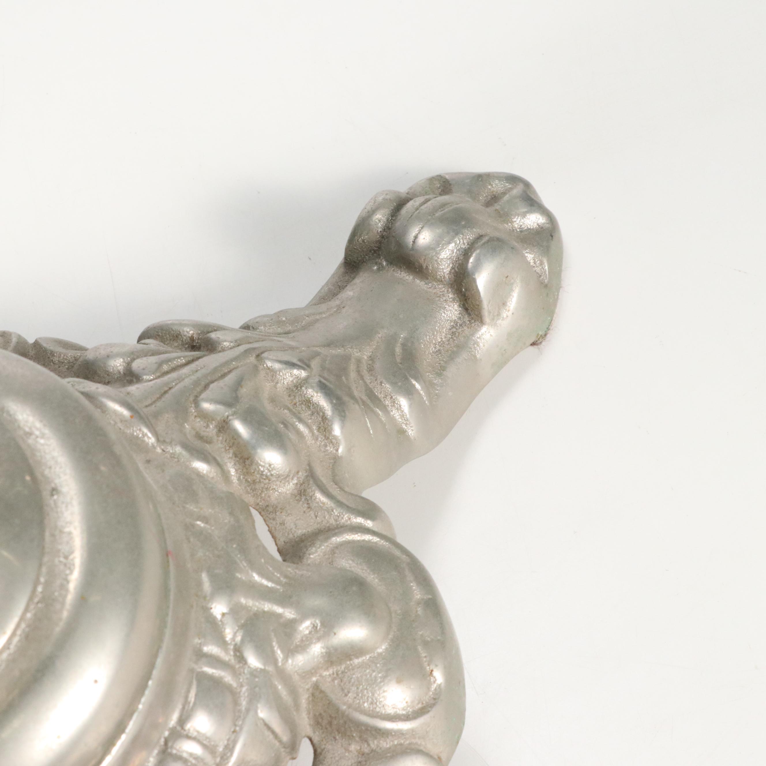 Neoclassical Style L&B Silver Painted Cast Iron Slot Machine Base