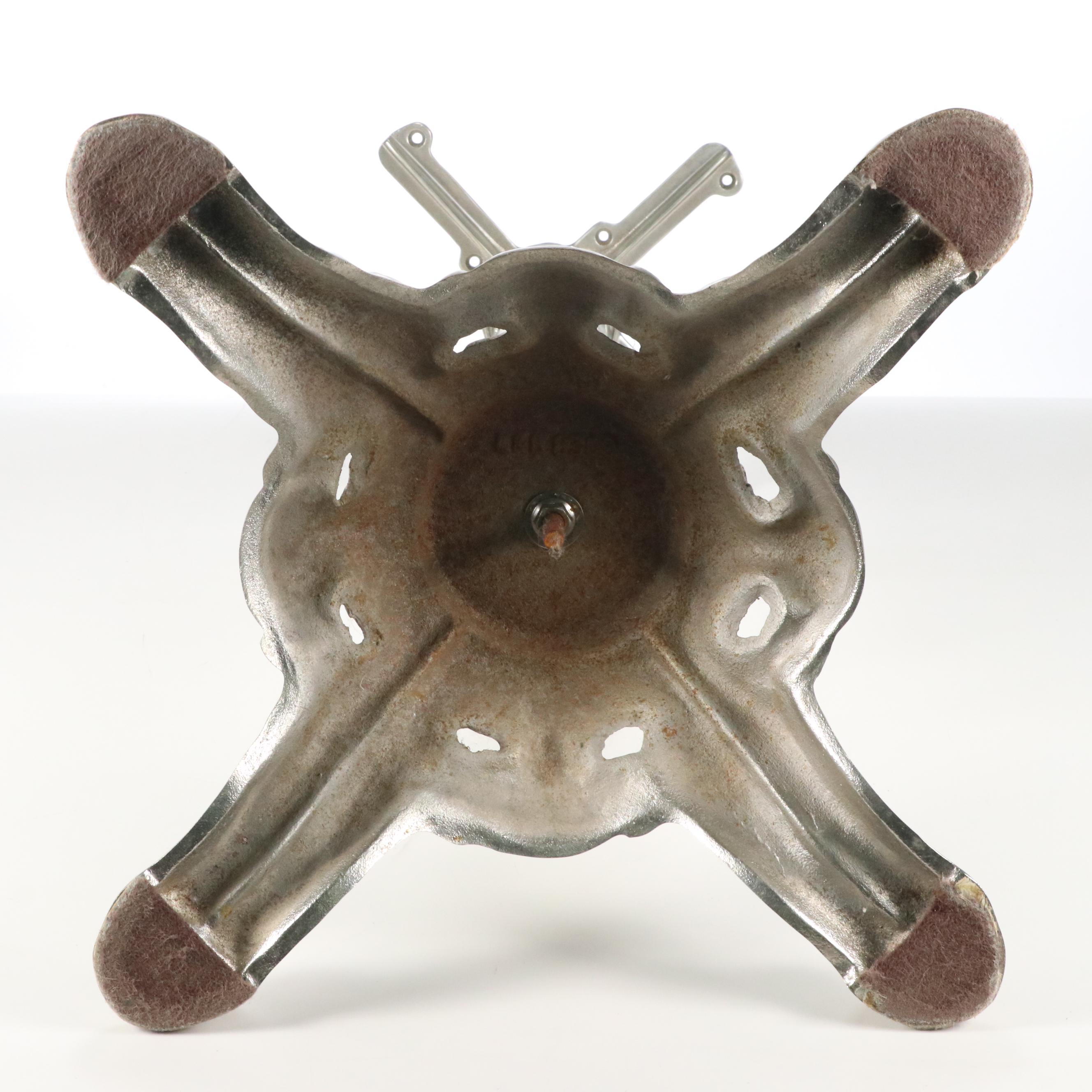 Neoclassical Style L&B Silver Painted Cast Iron Slot Machine Base