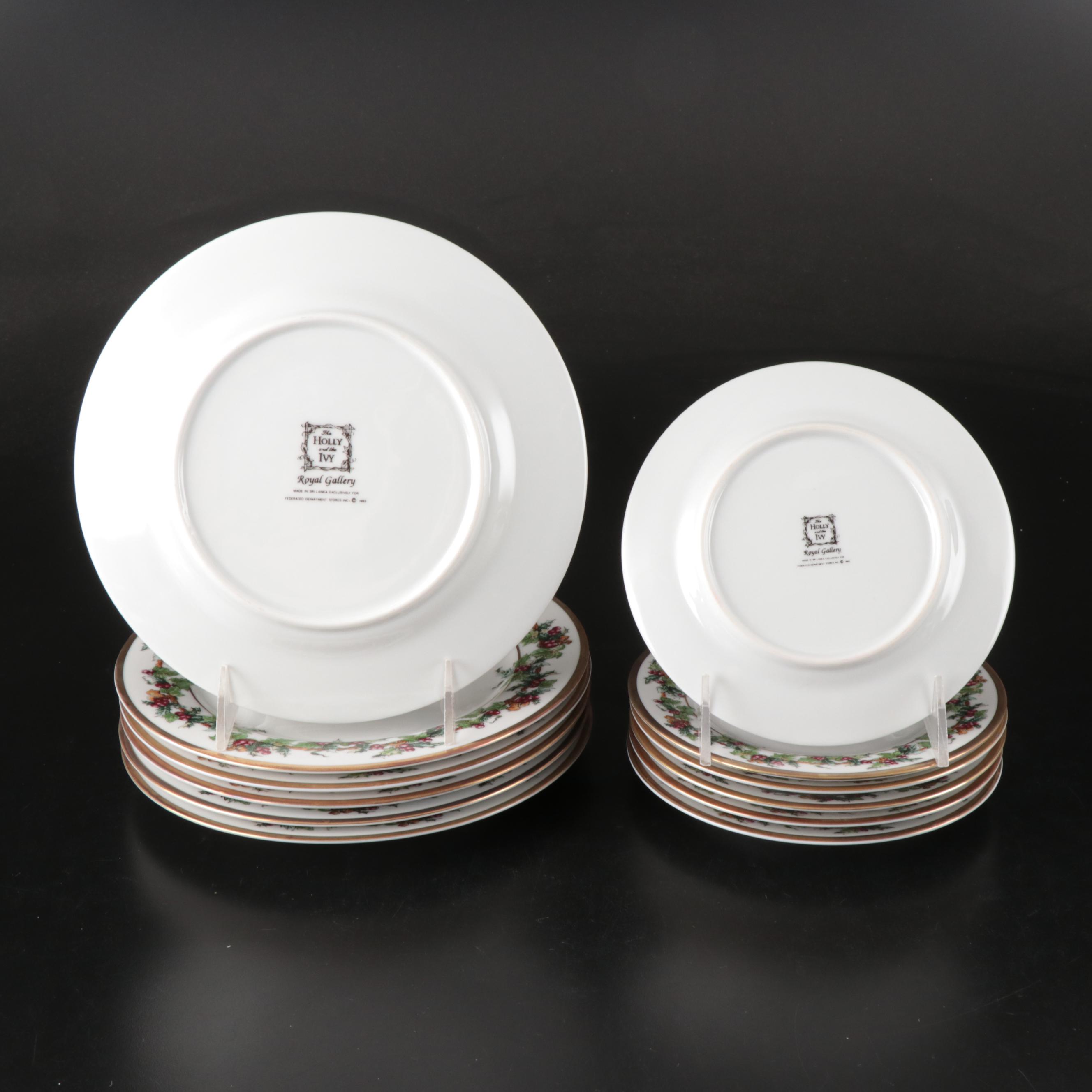 Royal Gallery "The Holly and the Ivy" Gilt Border Dinnerware