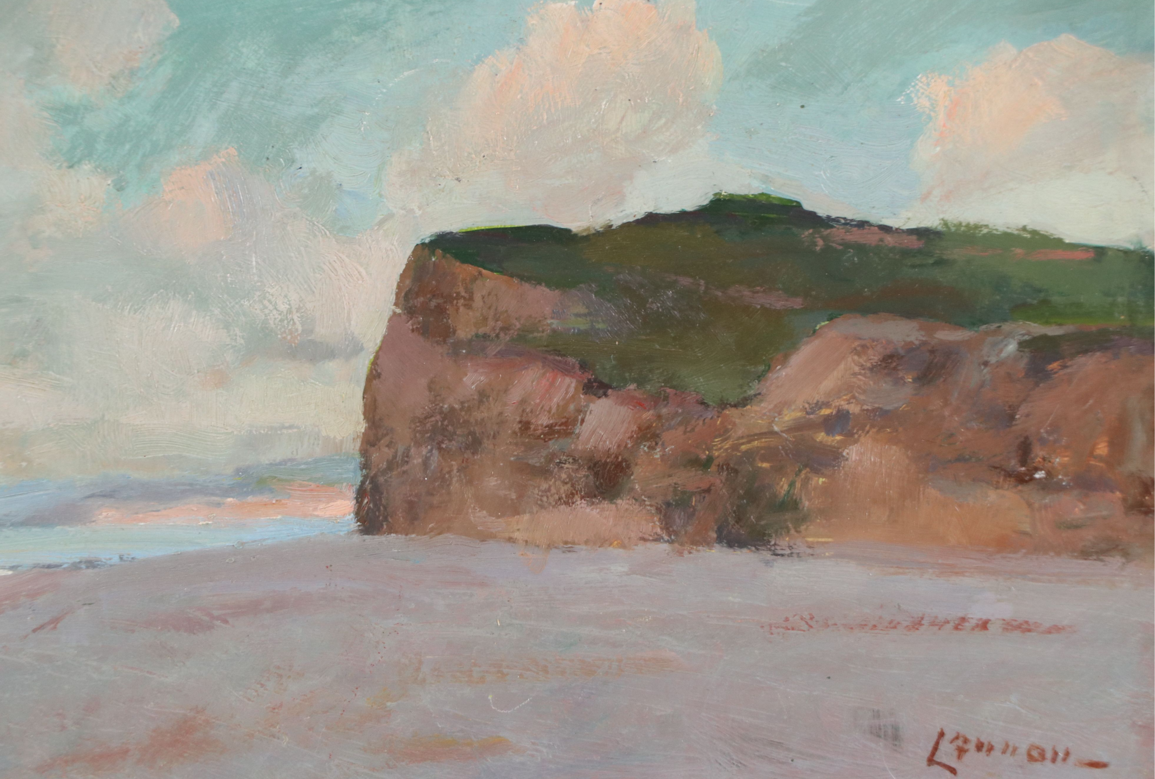 Bernard Lennon Oil Painting of Coastal Cliffs Landscape