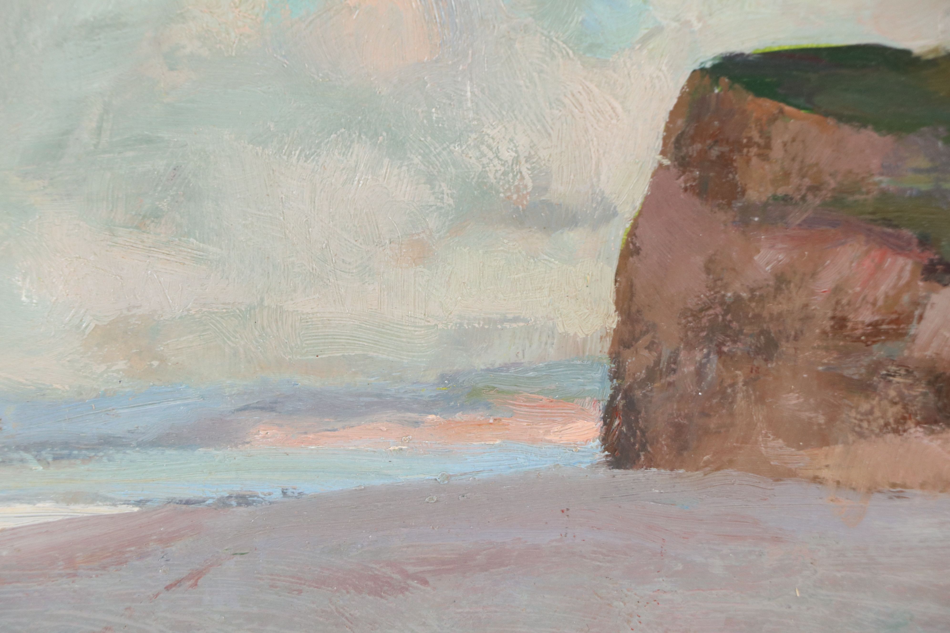 Bernard Lennon Oil Painting of Coastal Cliffs Landscape