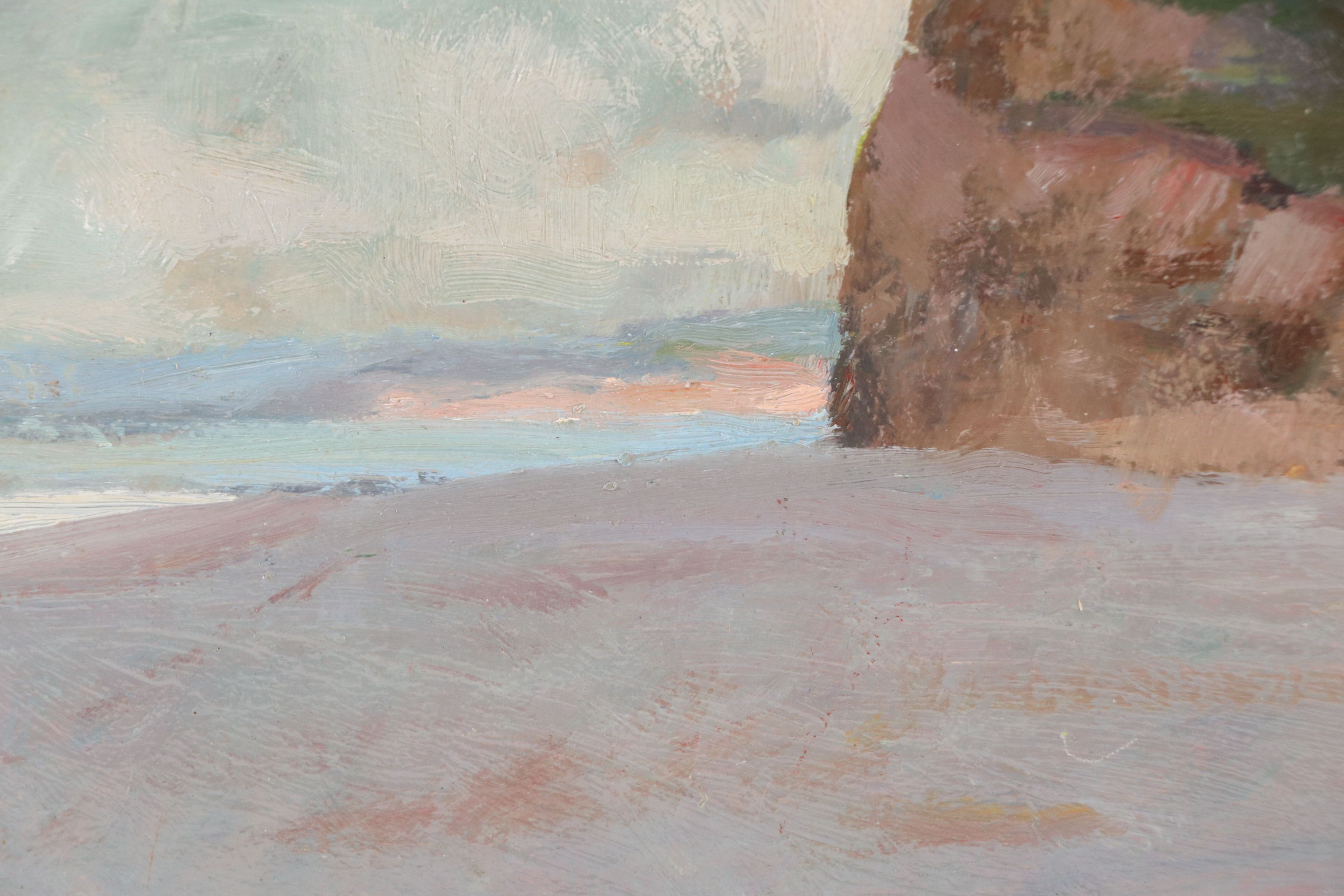 Bernard Lennon Oil Painting of Coastal Cliffs Landscape