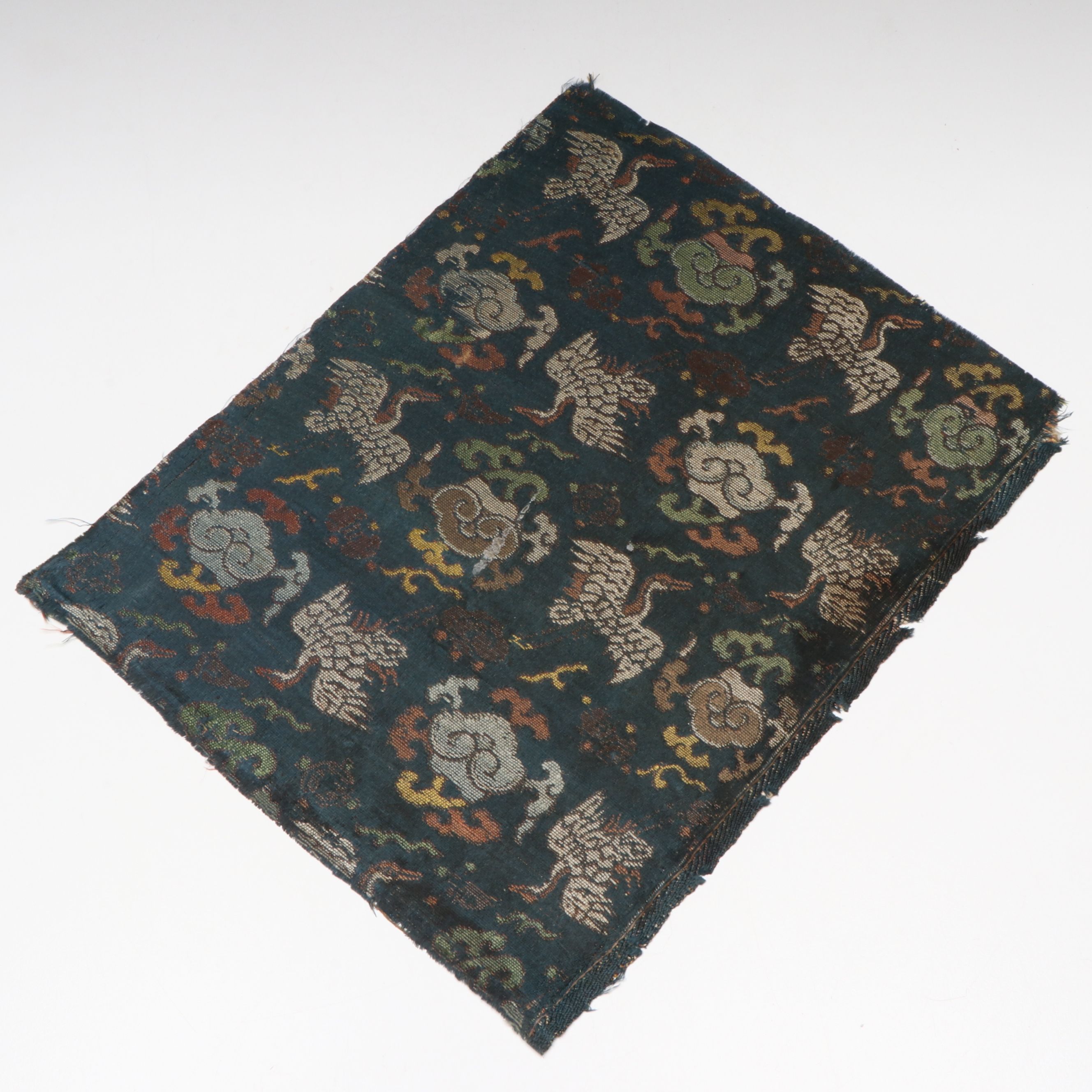 Antique Chinese Silk Brocade Textile Fragment, Qing Dynasty or Earlier