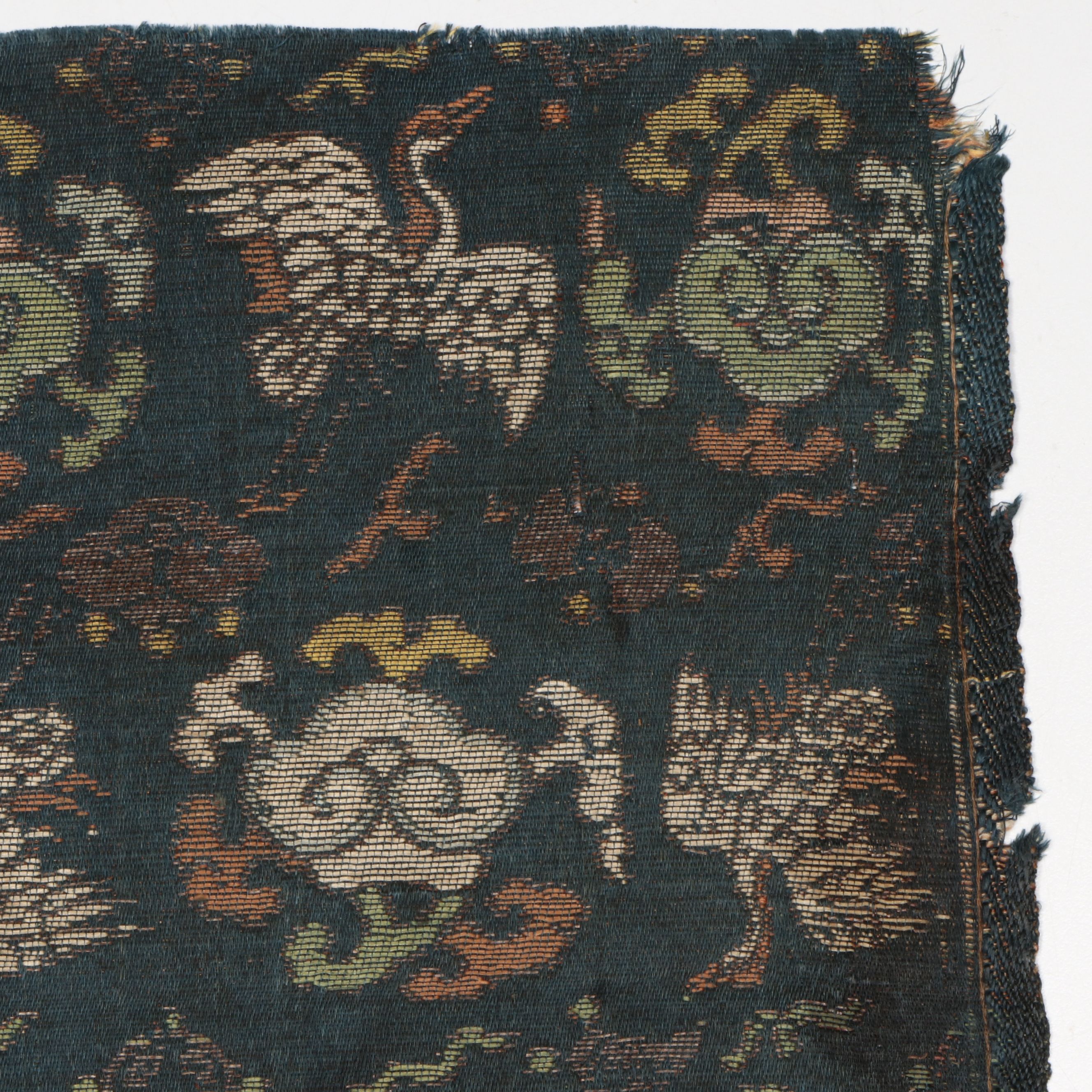 Antique Chinese Silk Brocade Textile Fragment, Qing Dynasty or Earlier