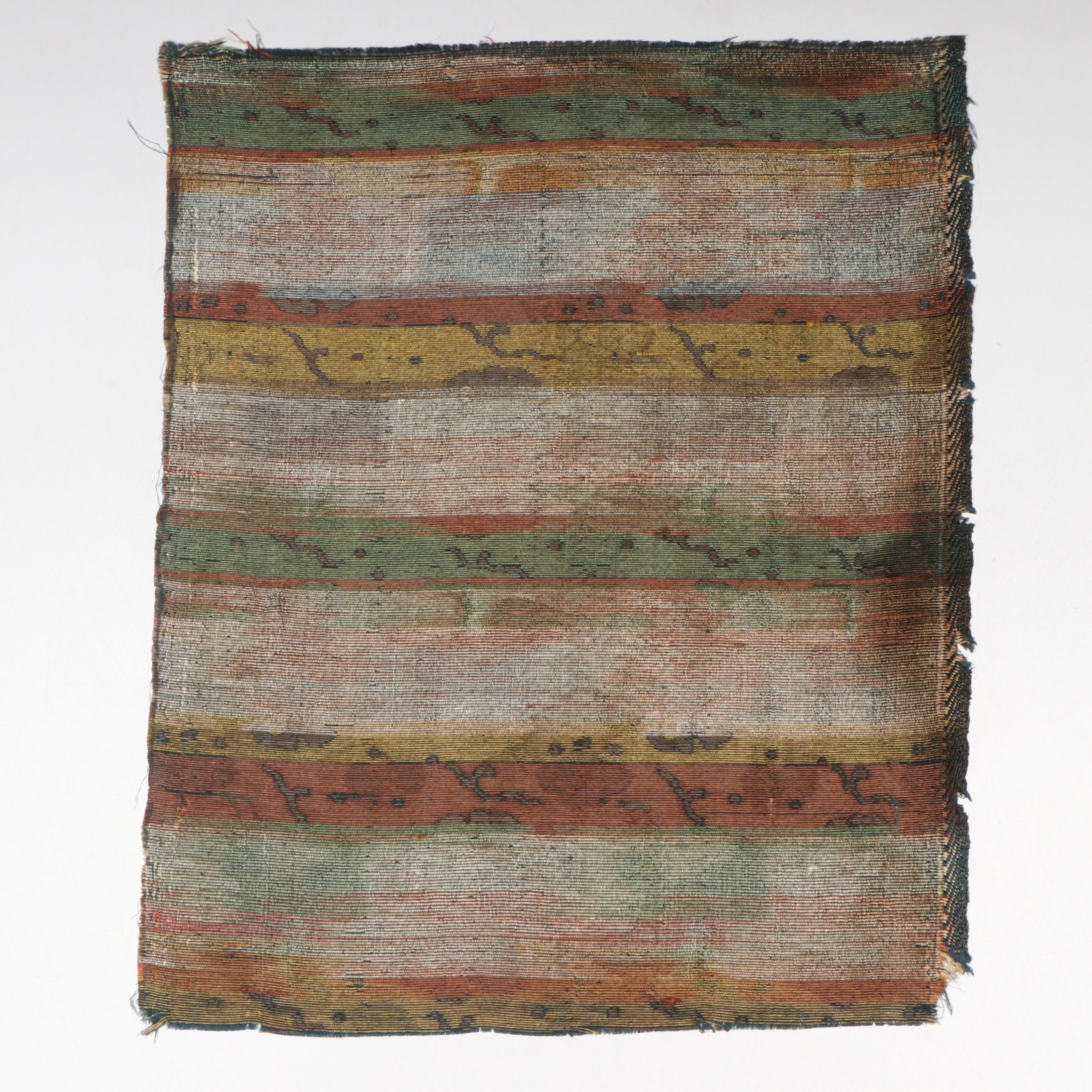 Antique Chinese Silk Brocade Textile Fragment, Qing Dynasty or Earlier