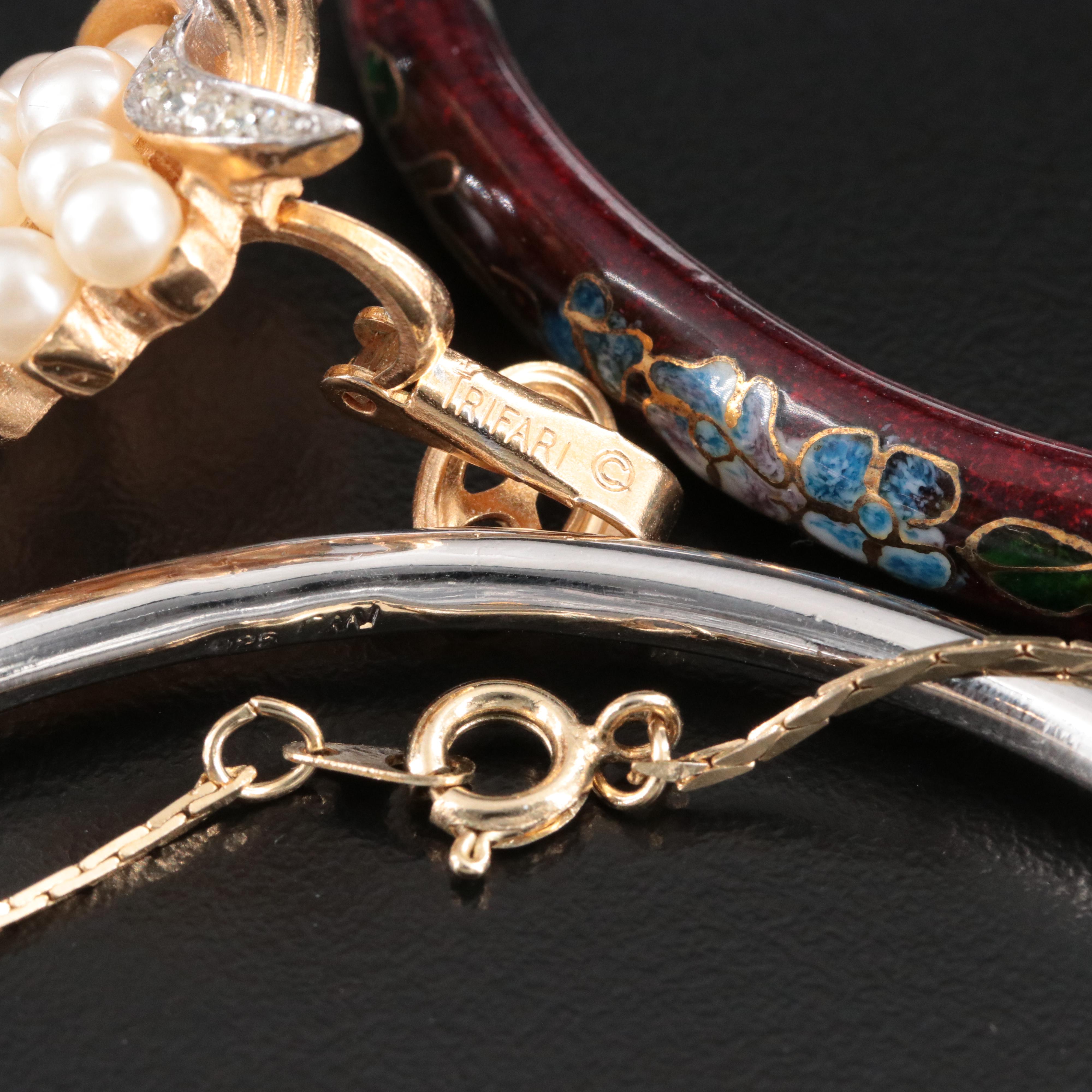 Jewelry Collection Featuring Trifari and Sterling