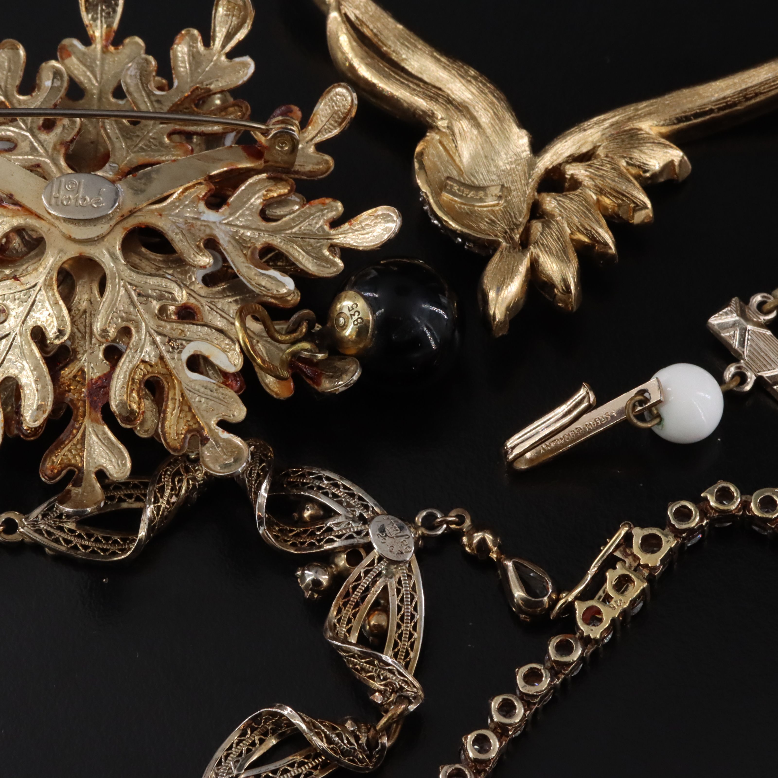 Vintage Jewelry Collection Featuring Trifari and Hobé