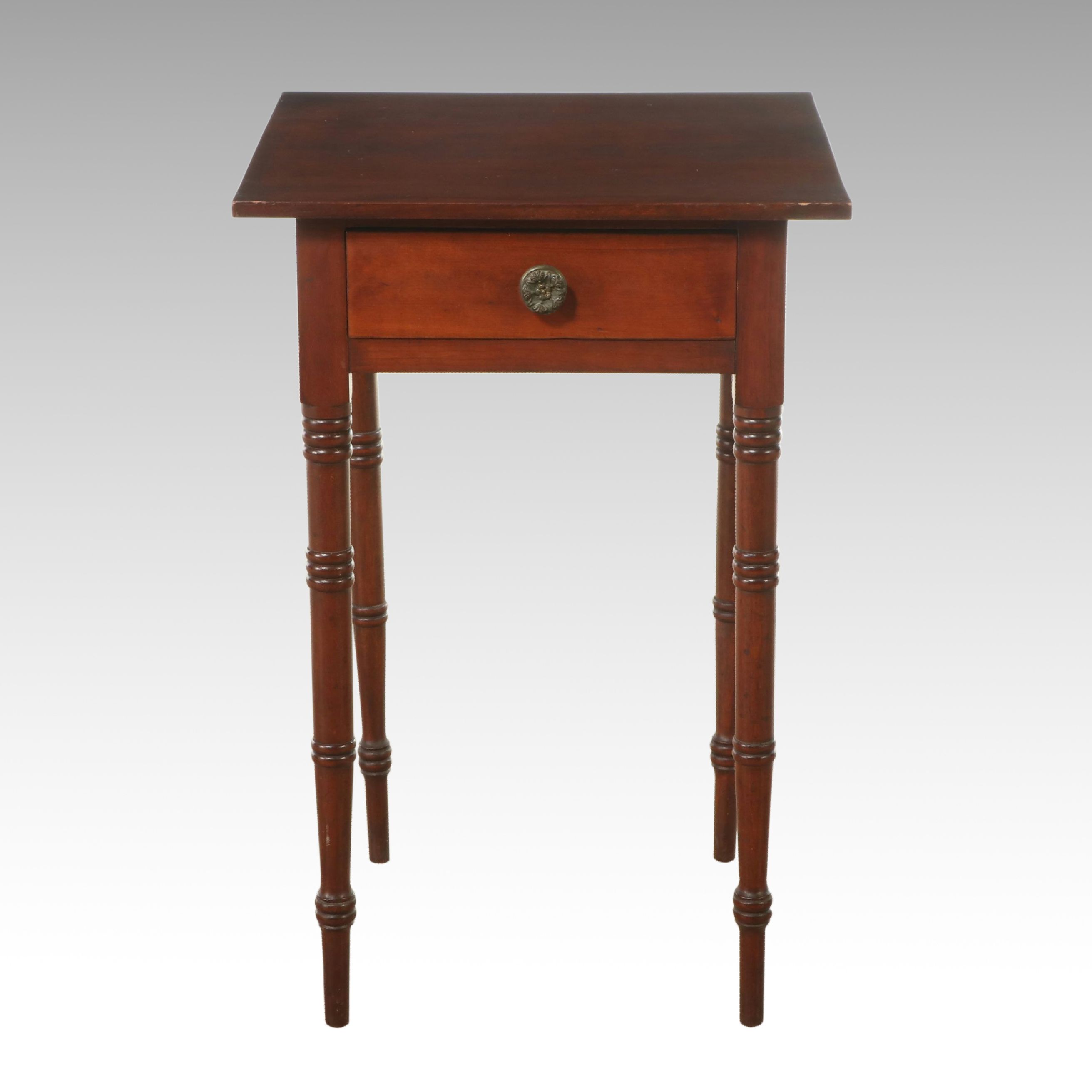 American Sheraton Style Cherry Single-Drawer Side Table