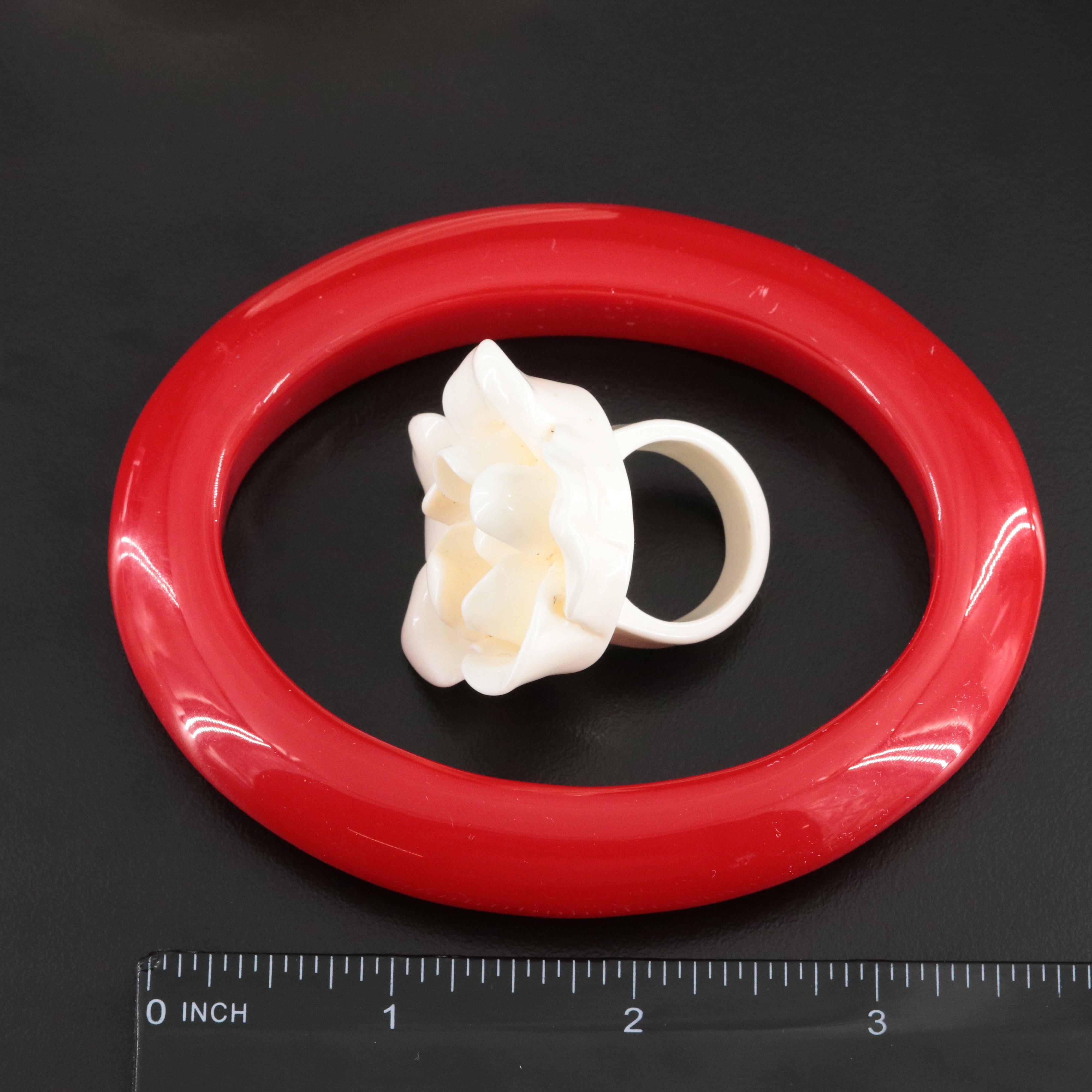 Vintage Resin Bangle Bracelets and Ring