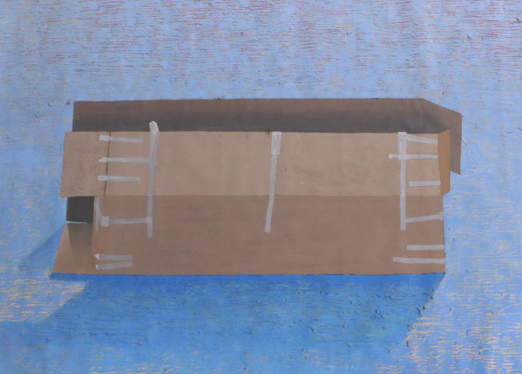 Howard Storm Monumental Acrylic Painting of Cardboard Box, Late 20th Century