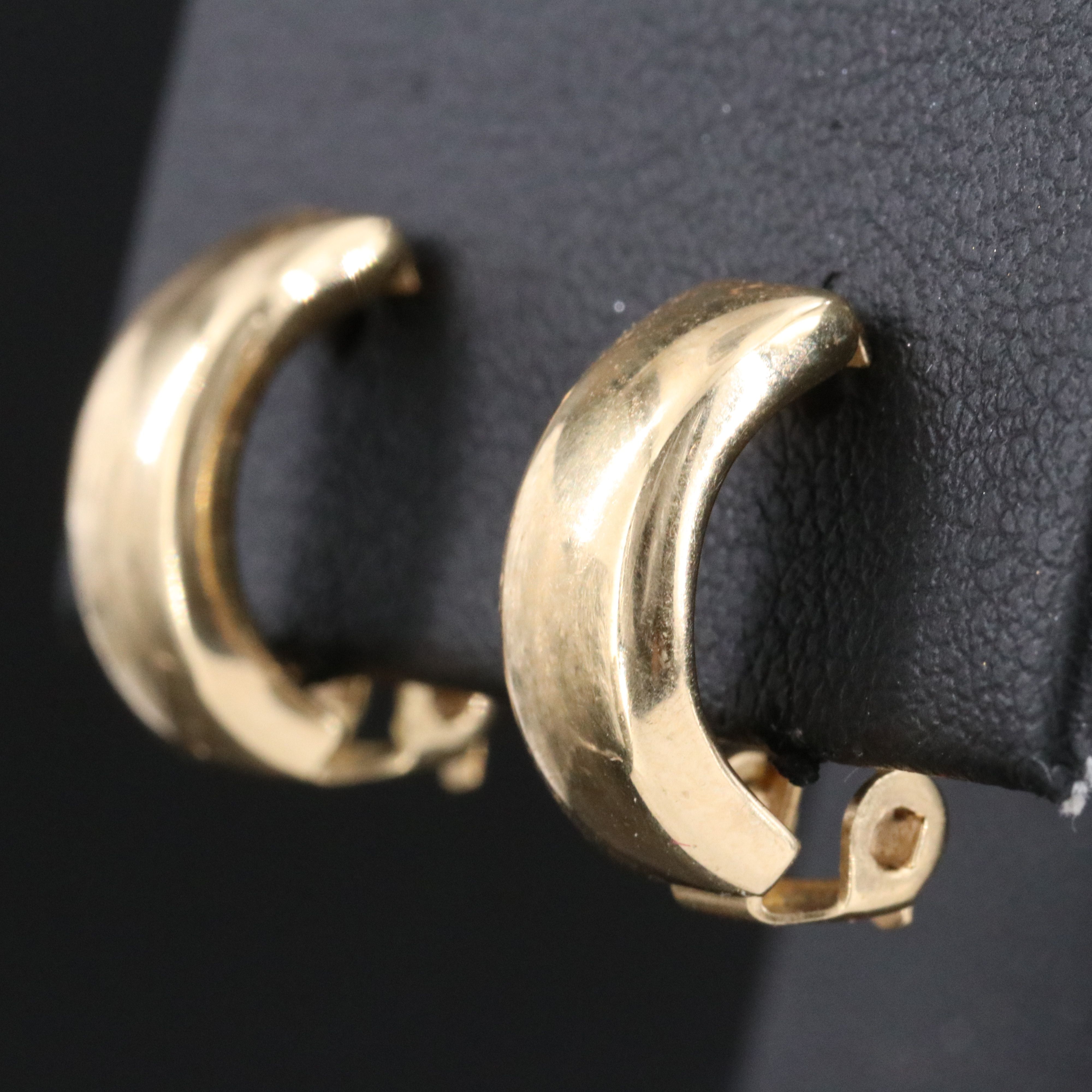 14K Half Hoop Clip Earrings