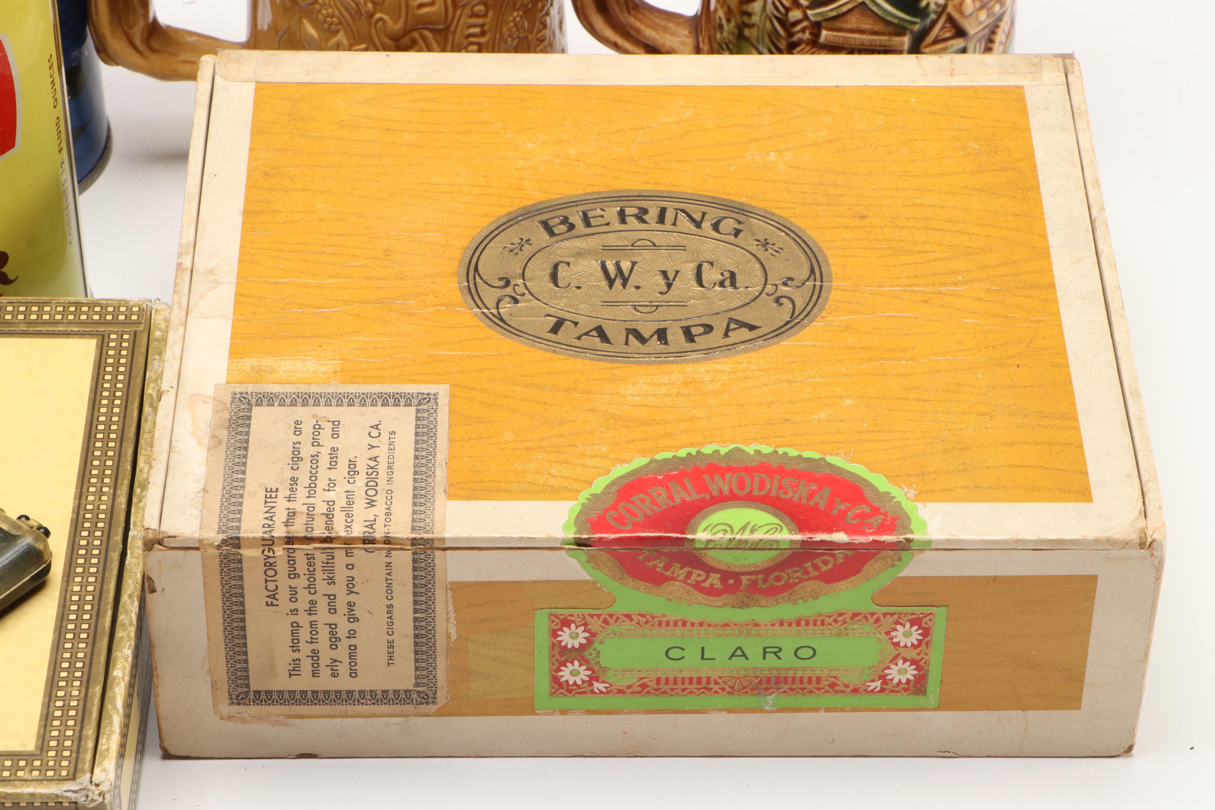 Budweiser and More Ceramic Steins with Promotional Beer Banks and Tobacciana