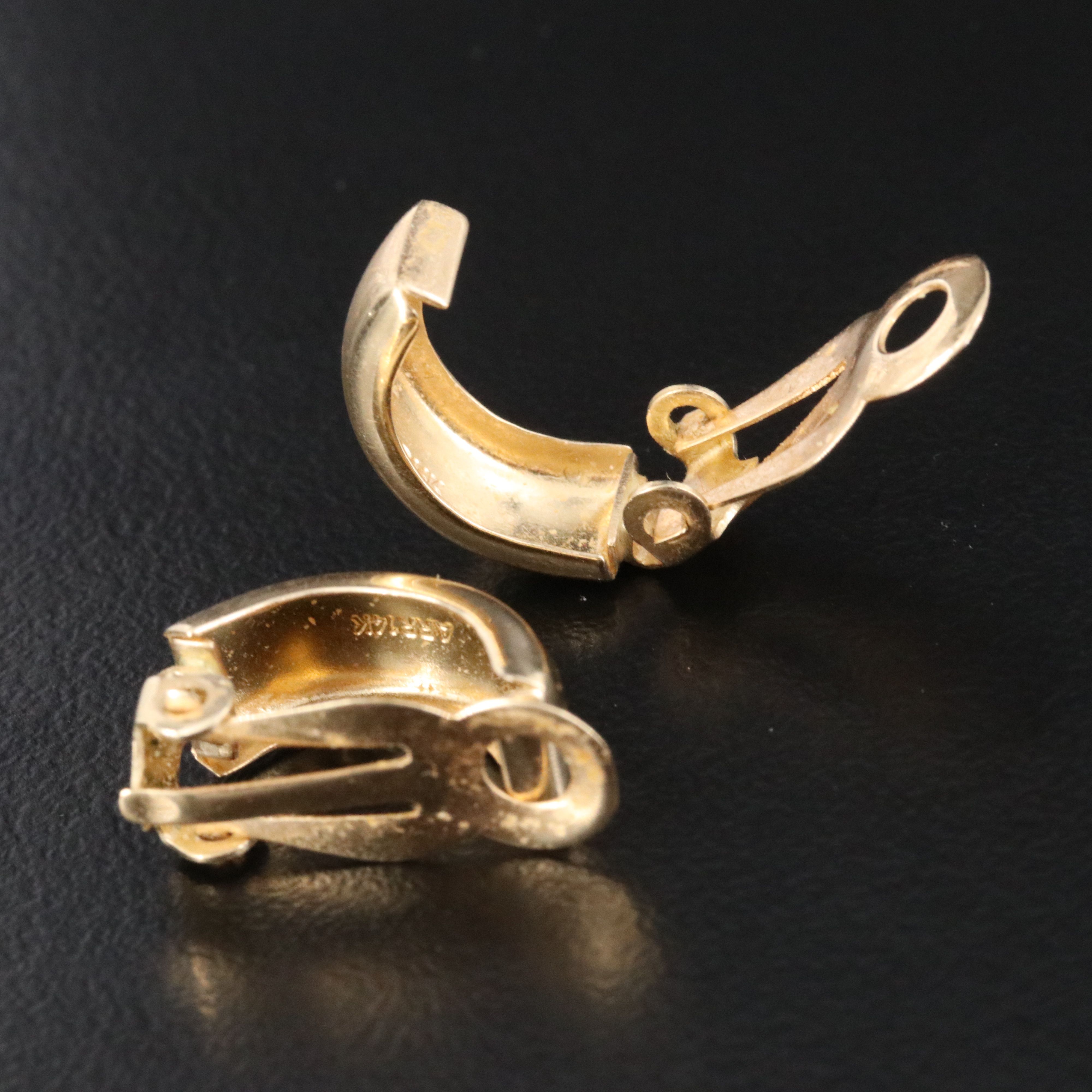 14K Half Hoop Clip Earrings