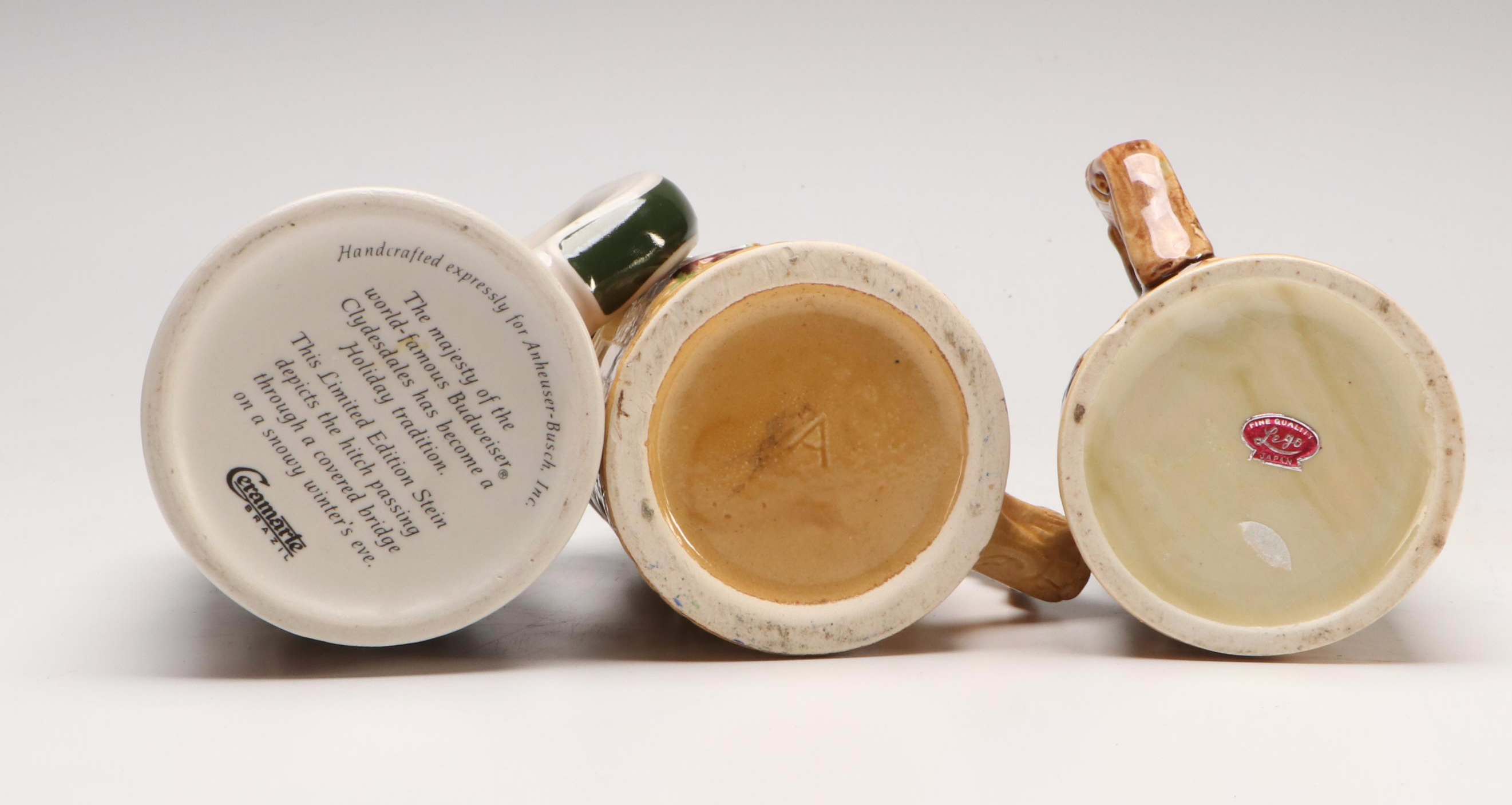 Budweiser and More Ceramic Steins with Promotional Beer Banks and Tobacciana