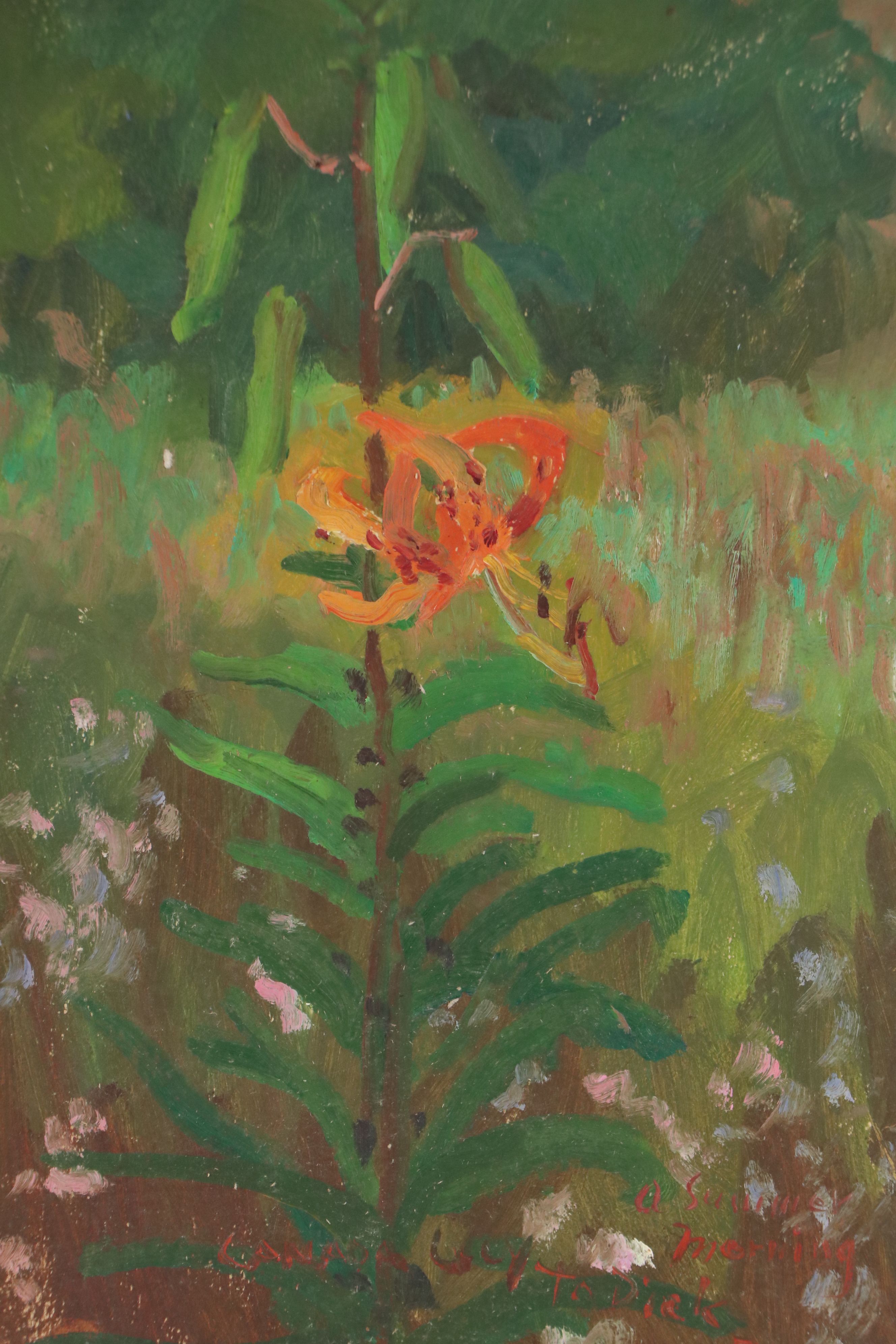 Bernard Lennon Floral Oil Painting of Lily