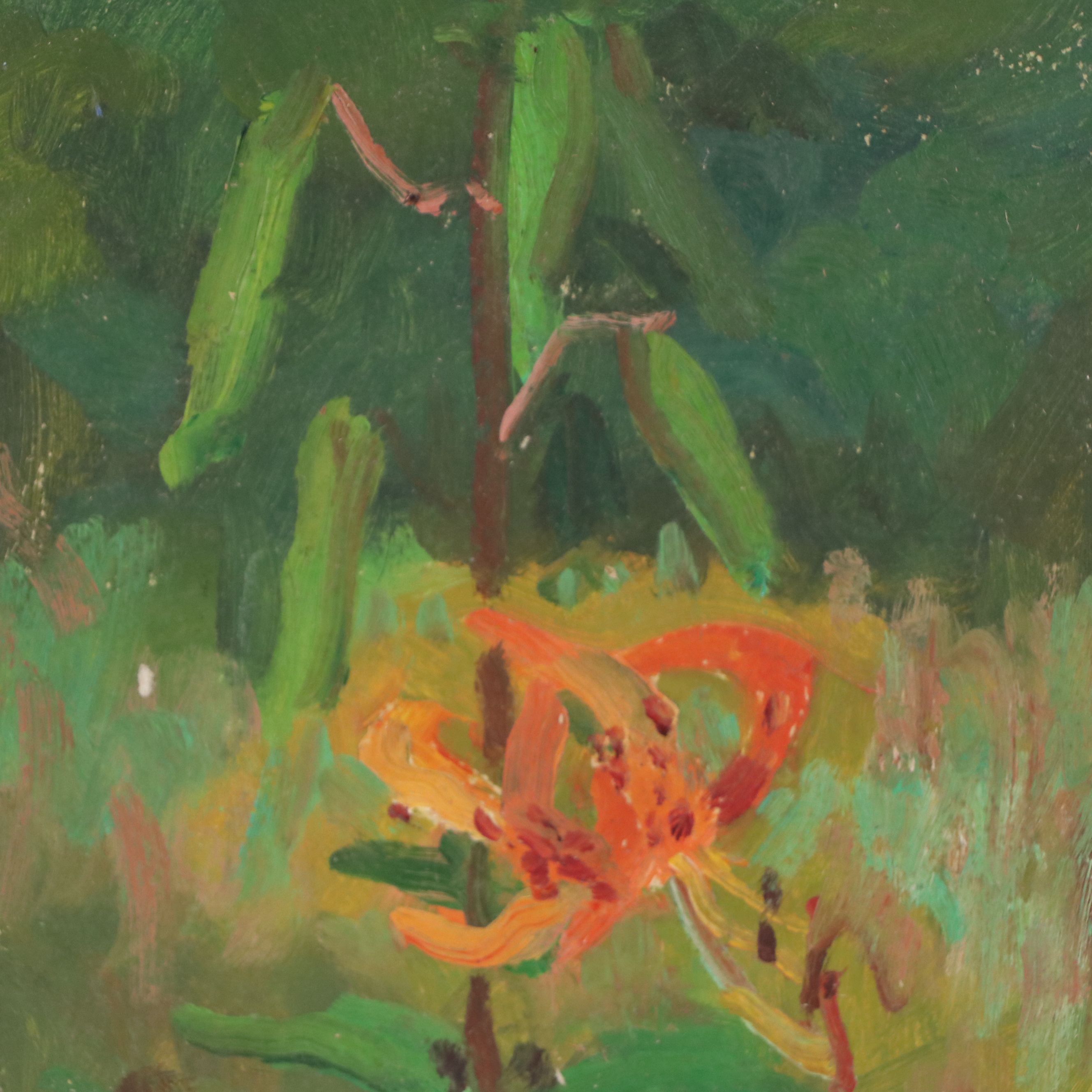 Bernard Lennon Floral Oil Painting of Lily