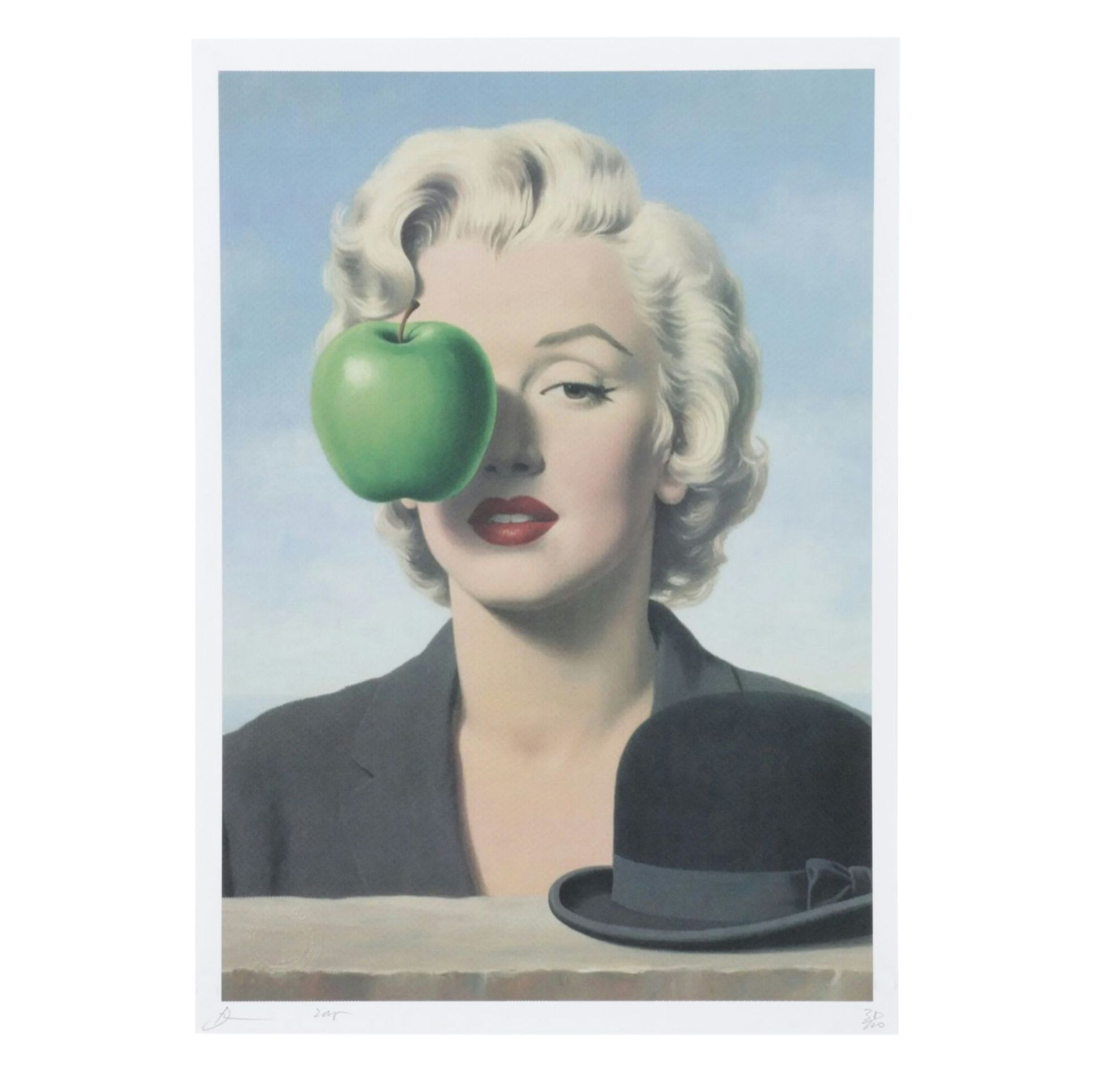Death NYC Graphic Digital Print Homage to Marilyn Monroe x René Magritte, 2025