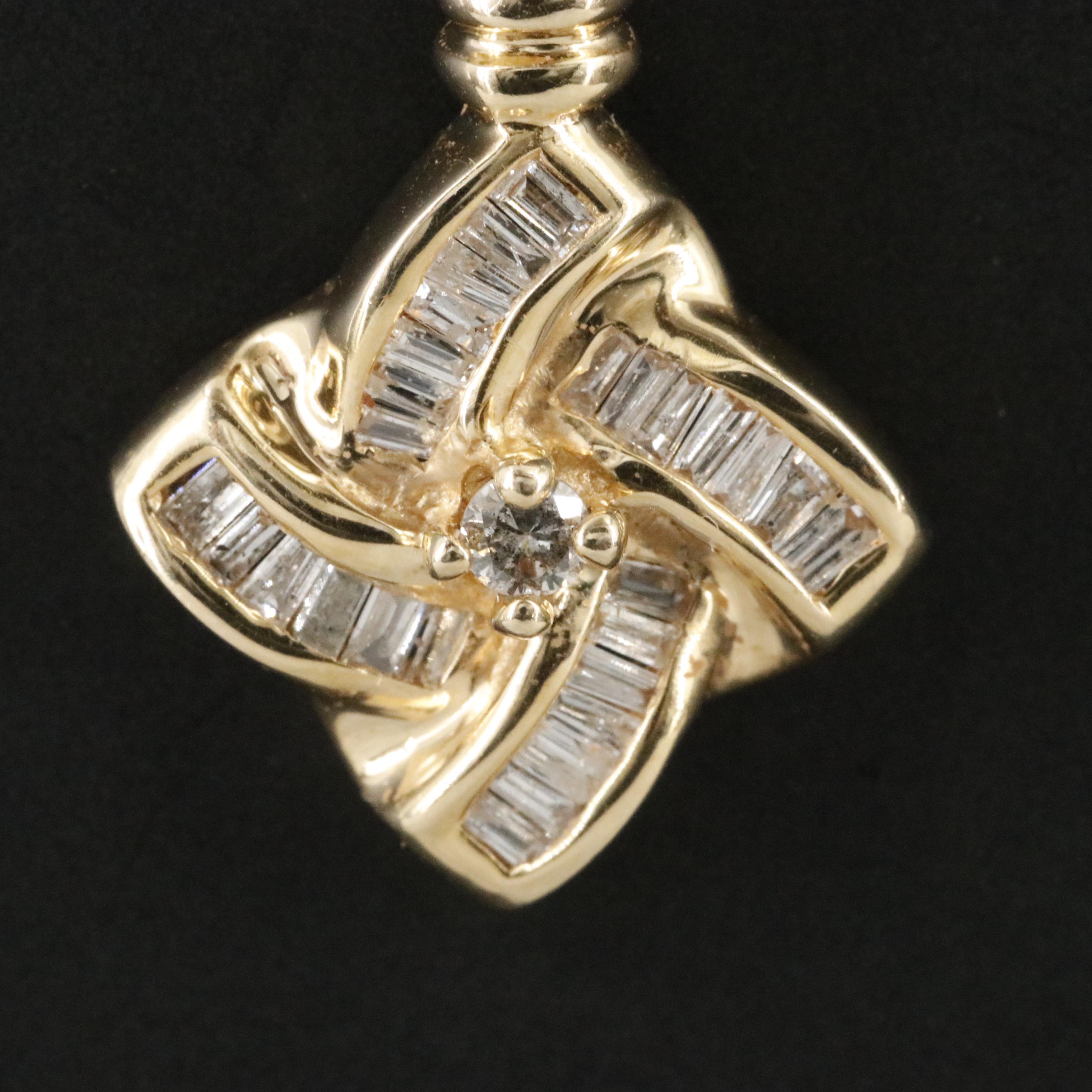 14K 0.50 CTW Diamond Knot Pendant Necklace