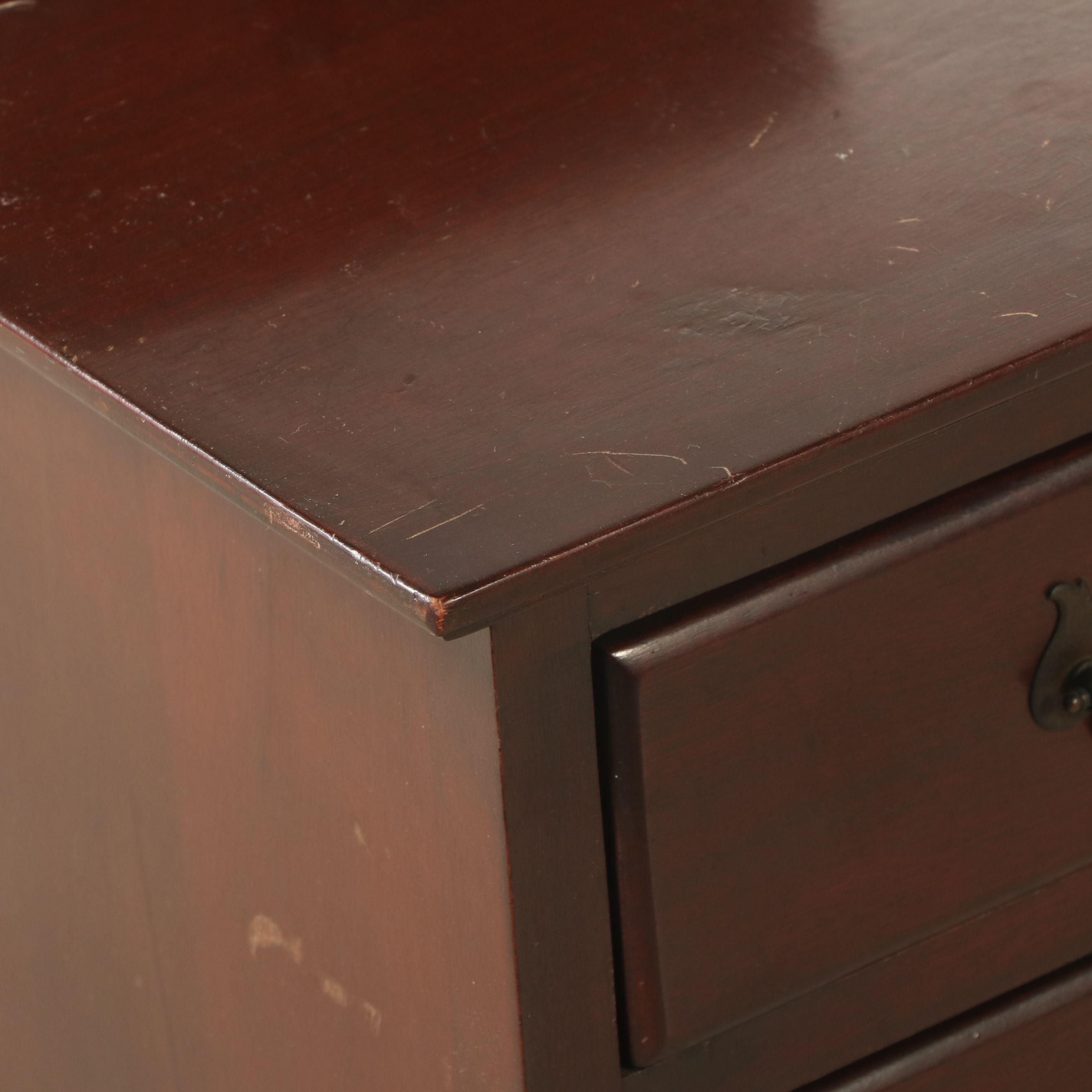 Georgian Style Mahogany Vanity Table with Mirror, Early 20th Century