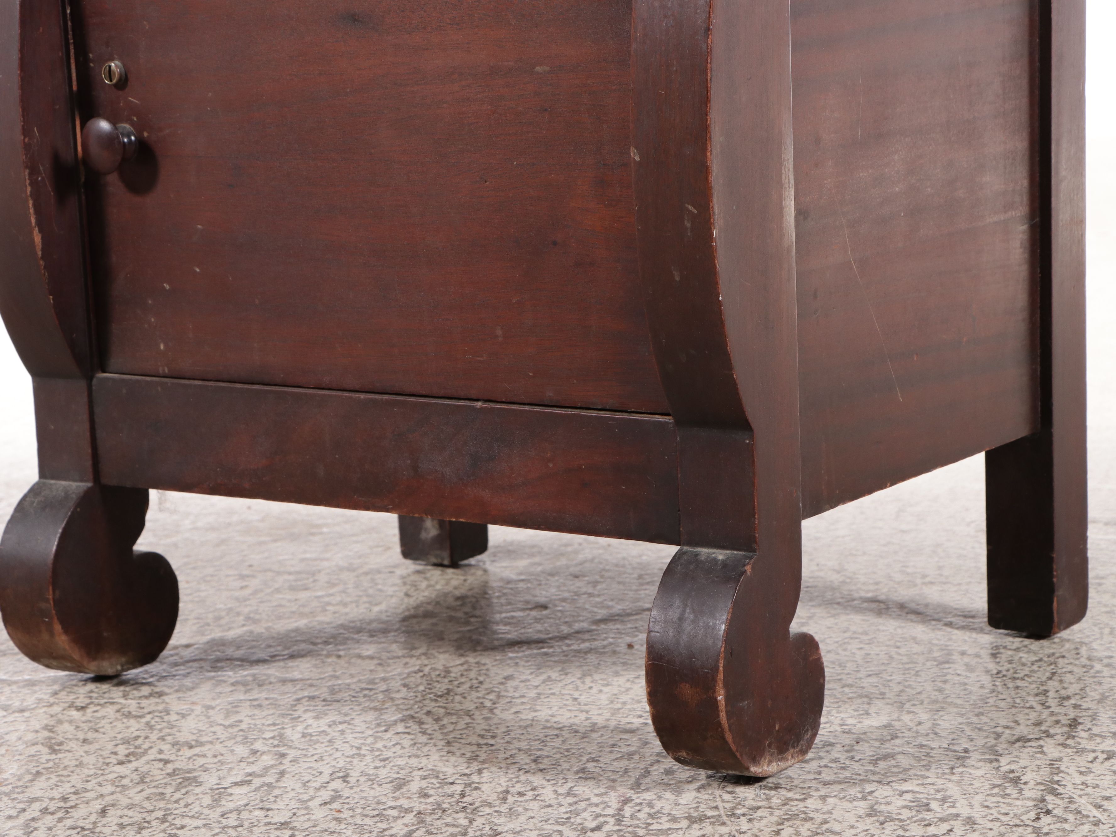 American Empire Mahogany Nightstand, 19th Century