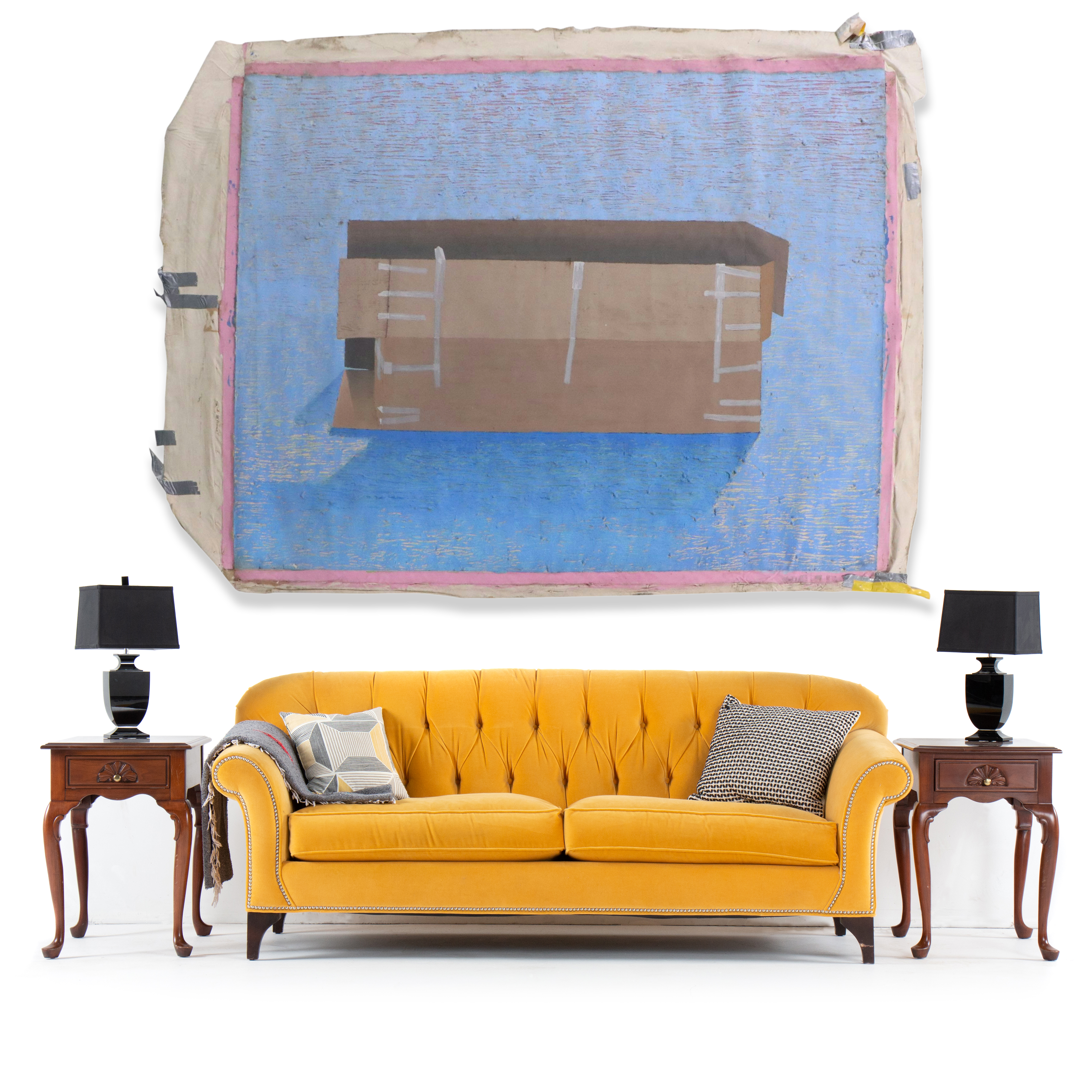 Howard Storm Monumental Acrylic Painting of Cardboard Box, Late 20th Century