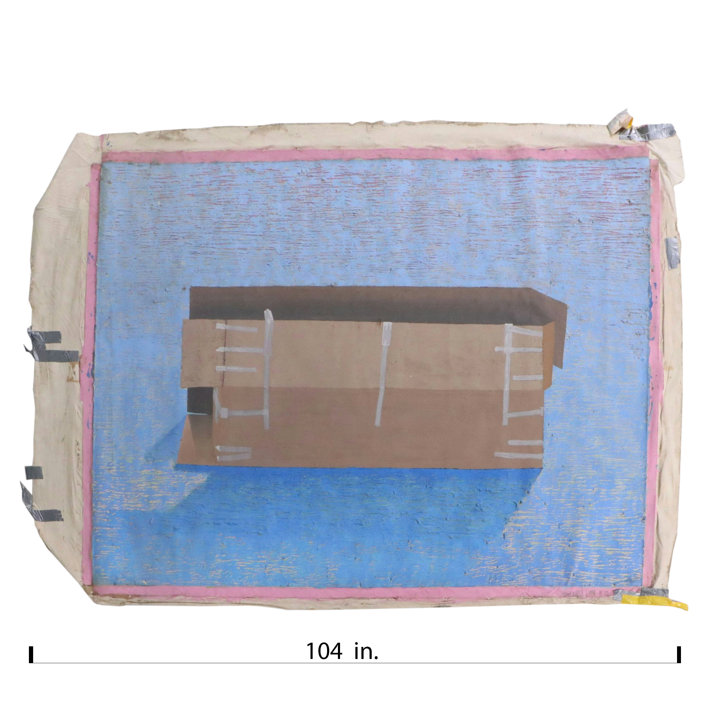 Howard Storm Monumental Acrylic Painting of Cardboard Box, Late 20th Century