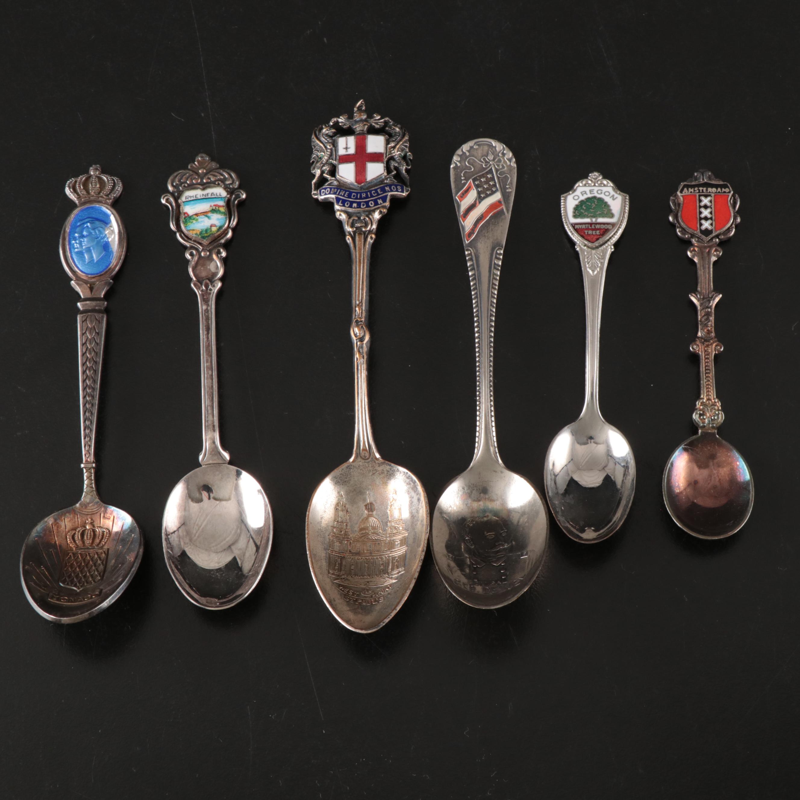 Sterling Silver Virgin Islands Spoon with More Demitasse and Souvenir Spoons