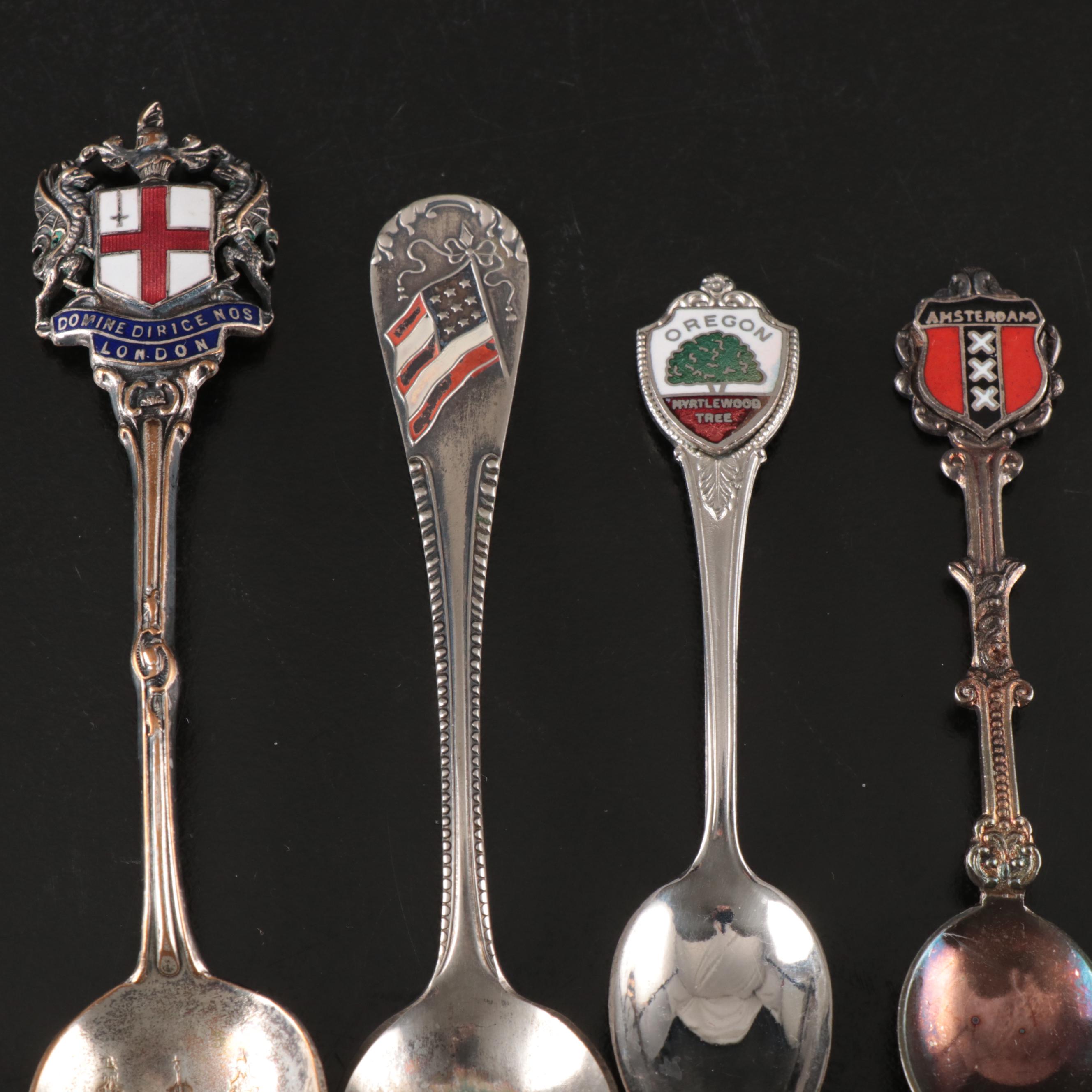 Sterling Silver Virgin Islands Spoon with More Demitasse and Souvenir Spoons
