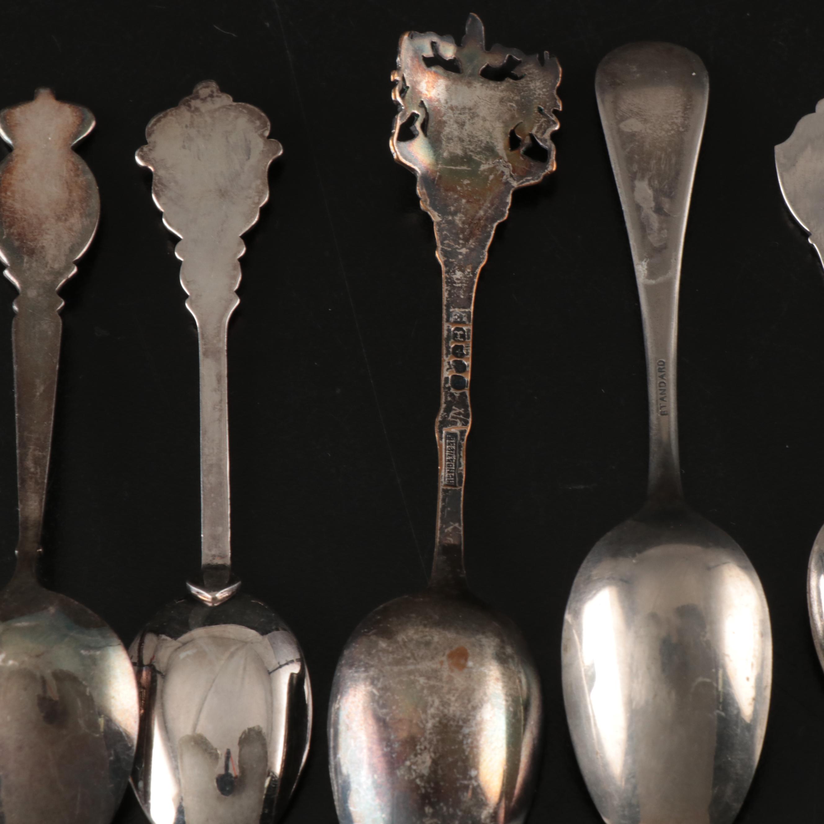 Sterling Silver Virgin Islands Spoon with More Demitasse and Souvenir Spoons