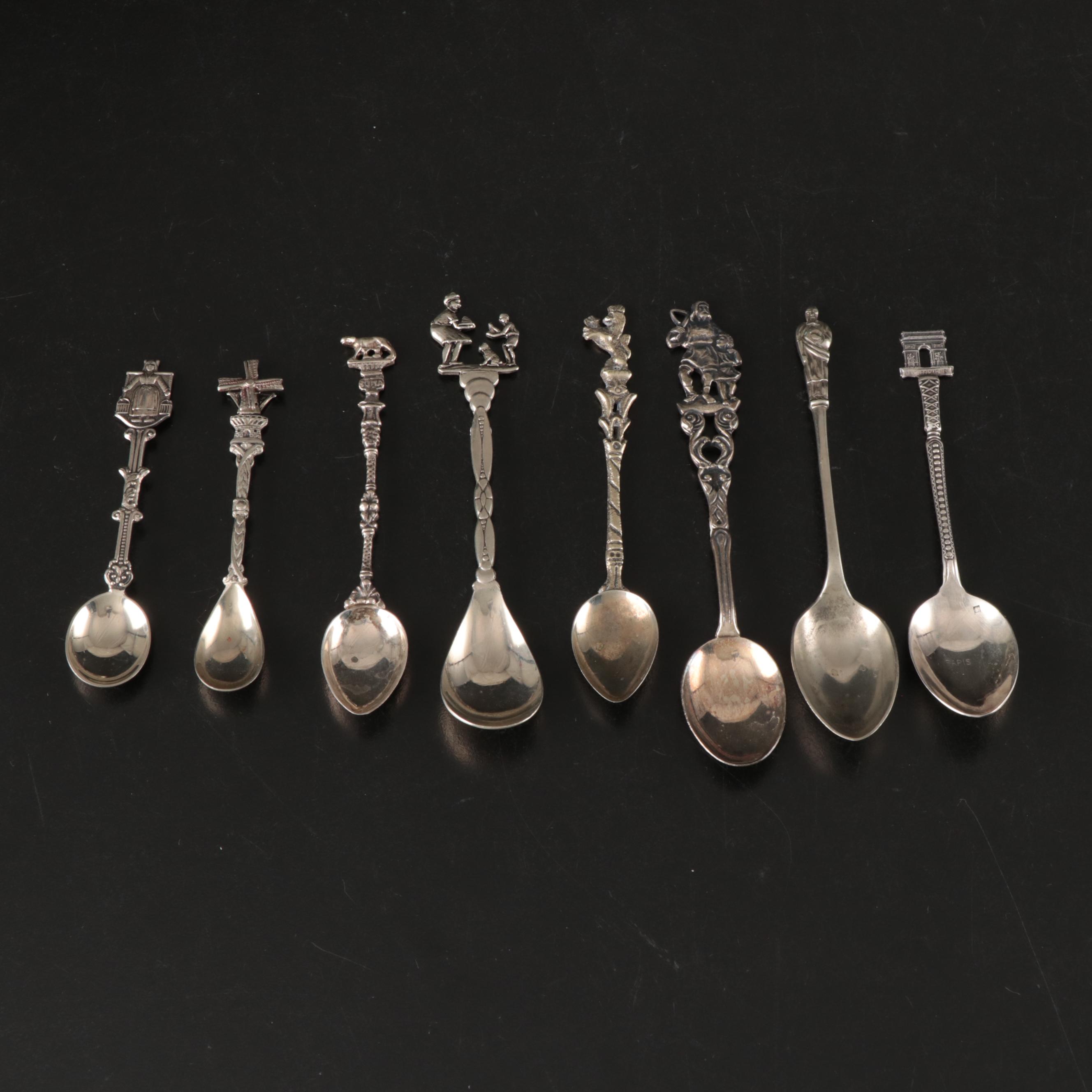 Sterling Silver Virgin Islands Spoon with More Demitasse and Souvenir Spoons