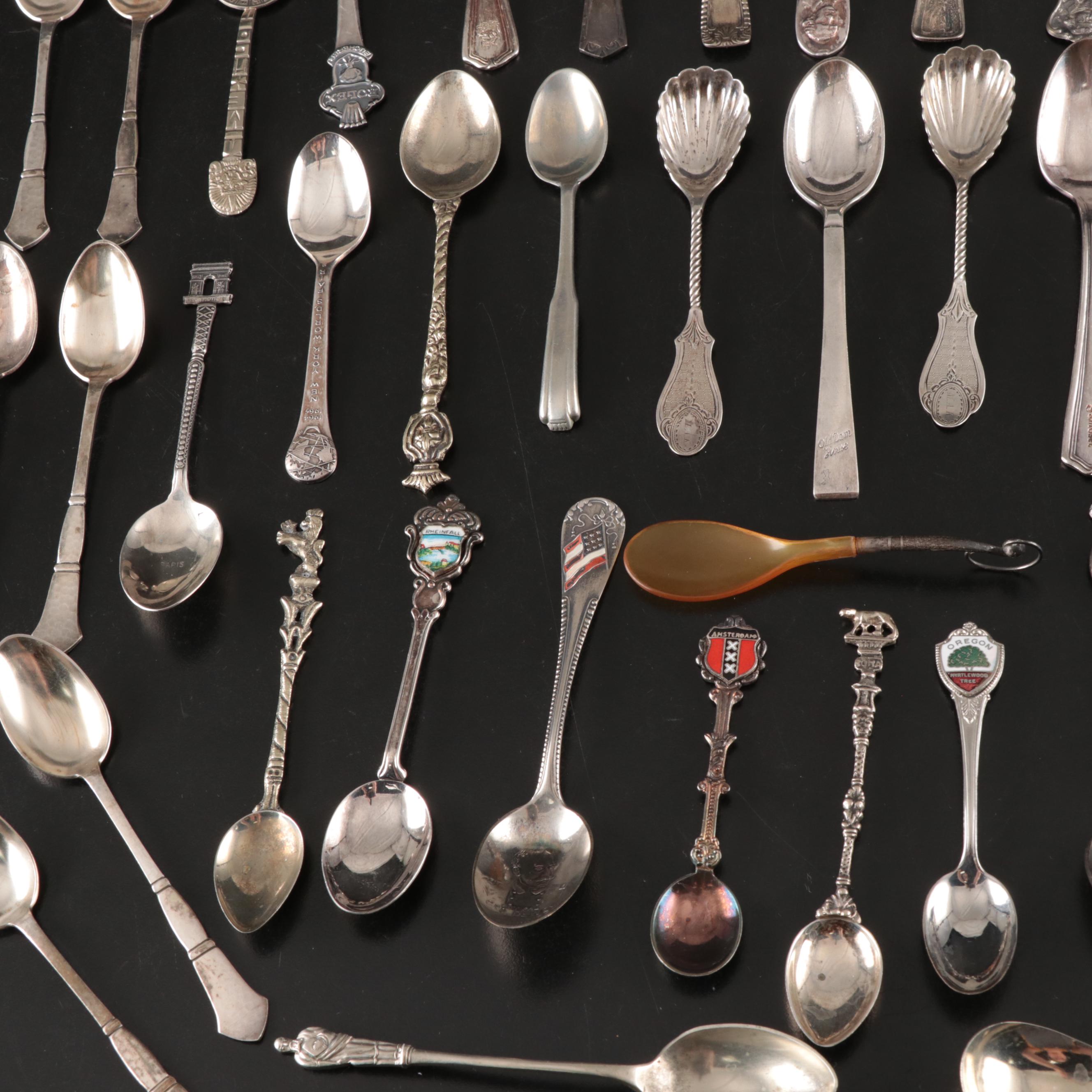 Sterling Silver Virgin Islands Spoon with More Demitasse and Souvenir Spoons