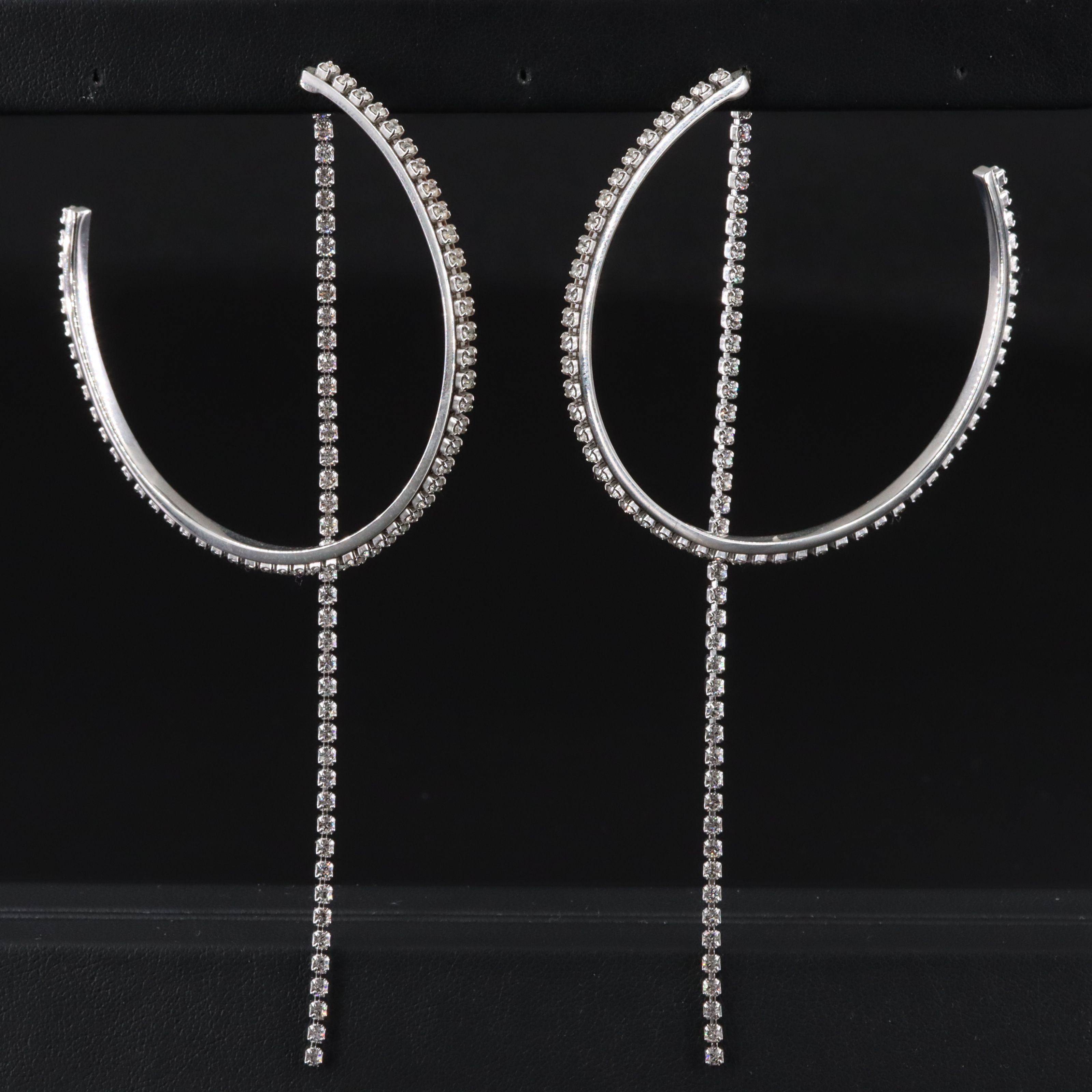 Swarovski Crystal Hoop Earrings with Removable Line Drops