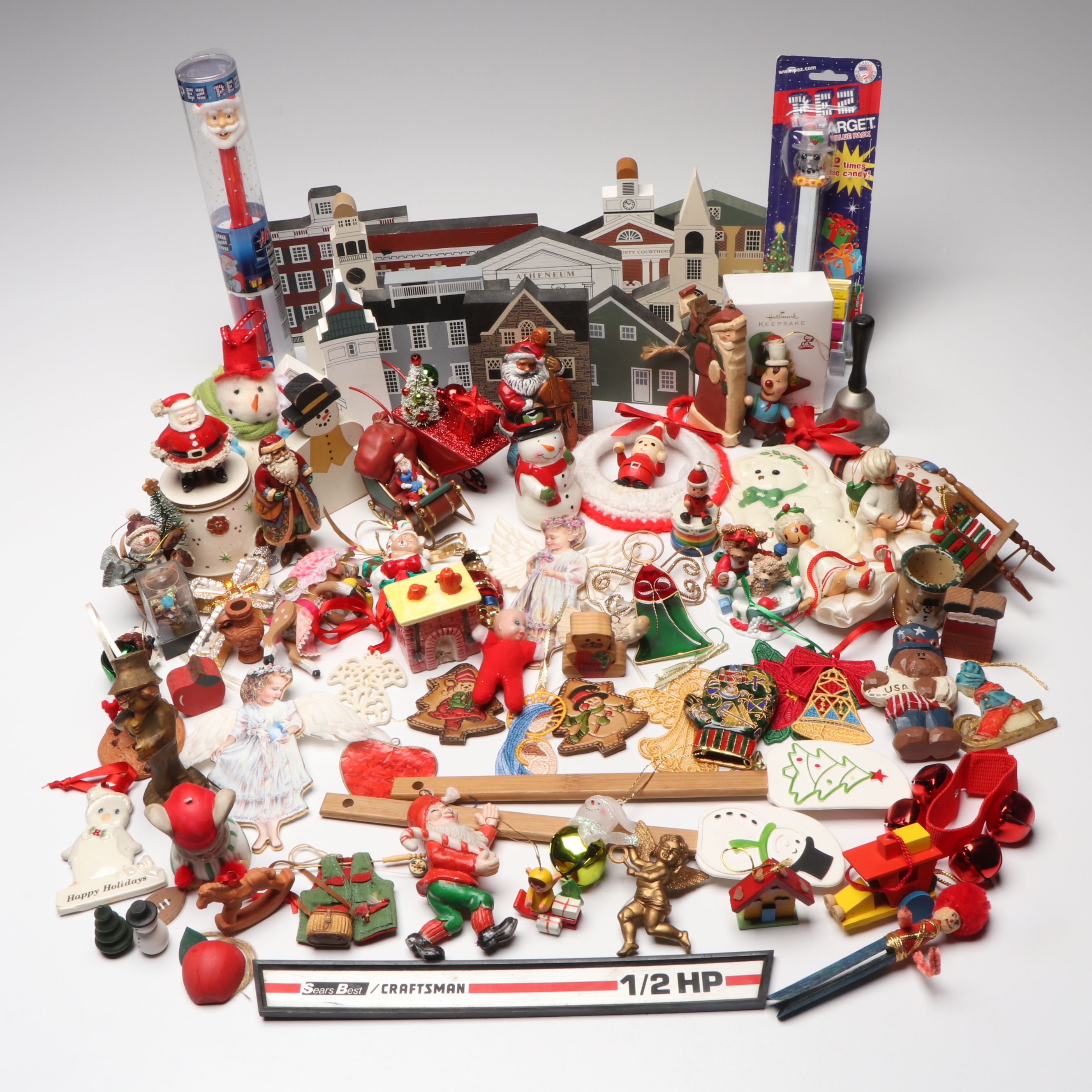 The Cat's Meow Christmas Village Buildings with Other Ornaments and Figurines
