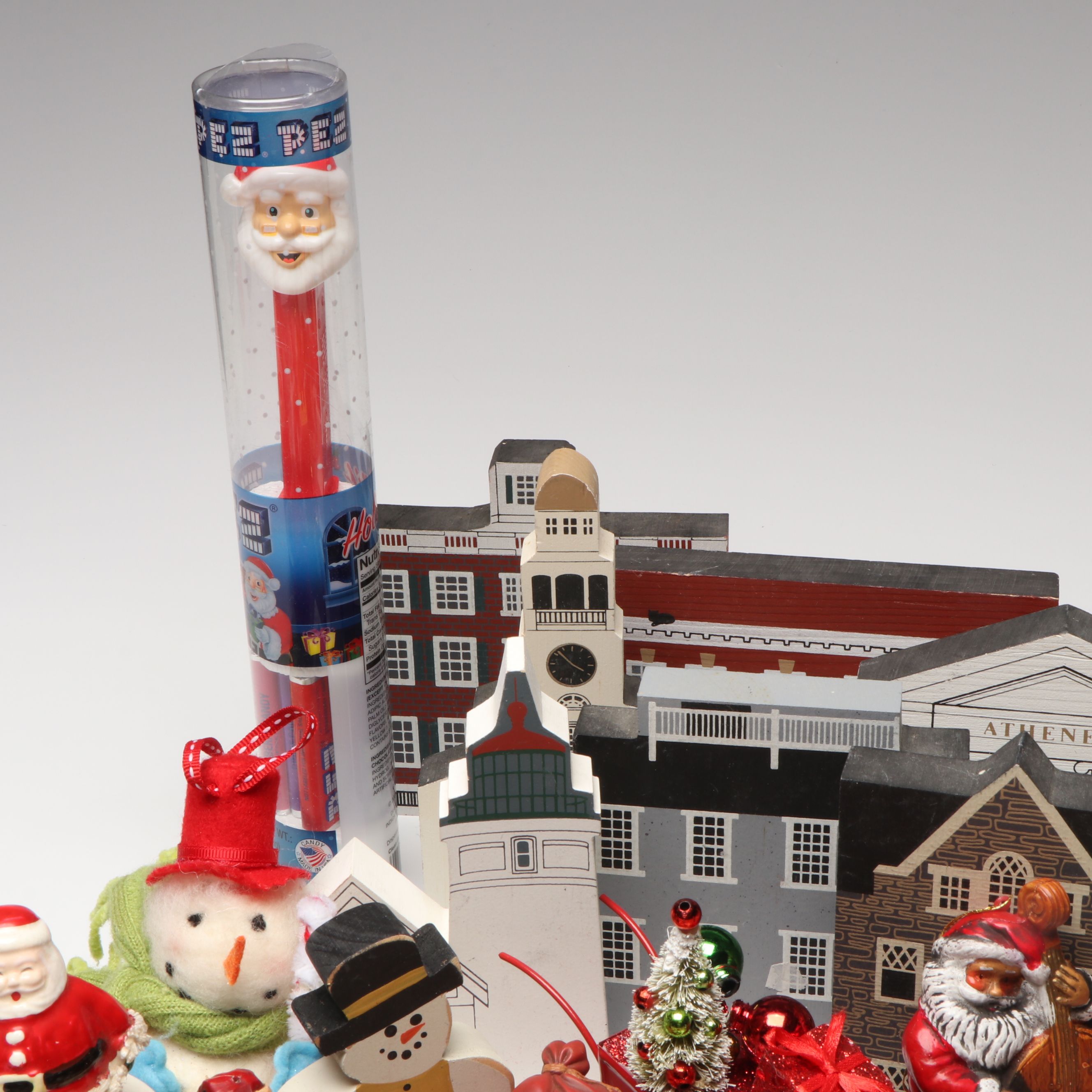 The Cat's Meow Christmas Village Buildings with Other Ornaments and Figurines