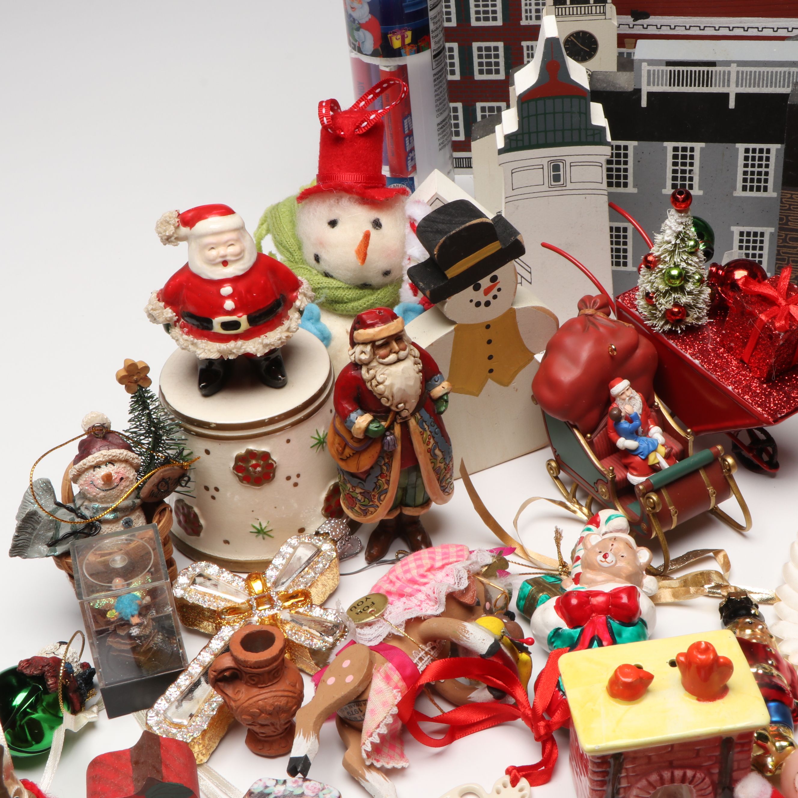 The Cat's Meow Christmas Village Buildings with Other Ornaments and Figurines