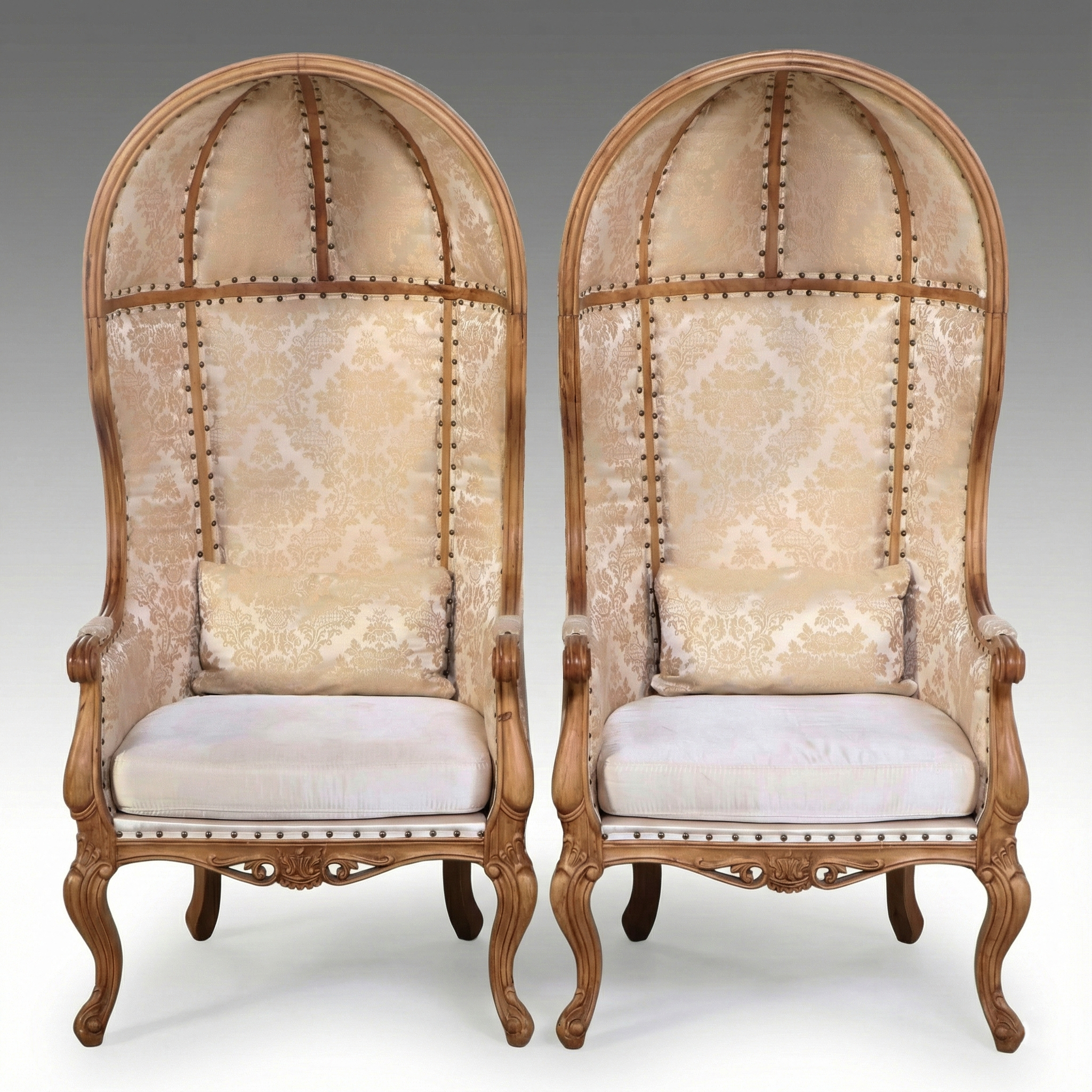 Pair of French Provincial Style Balloon Porter's Chairs
