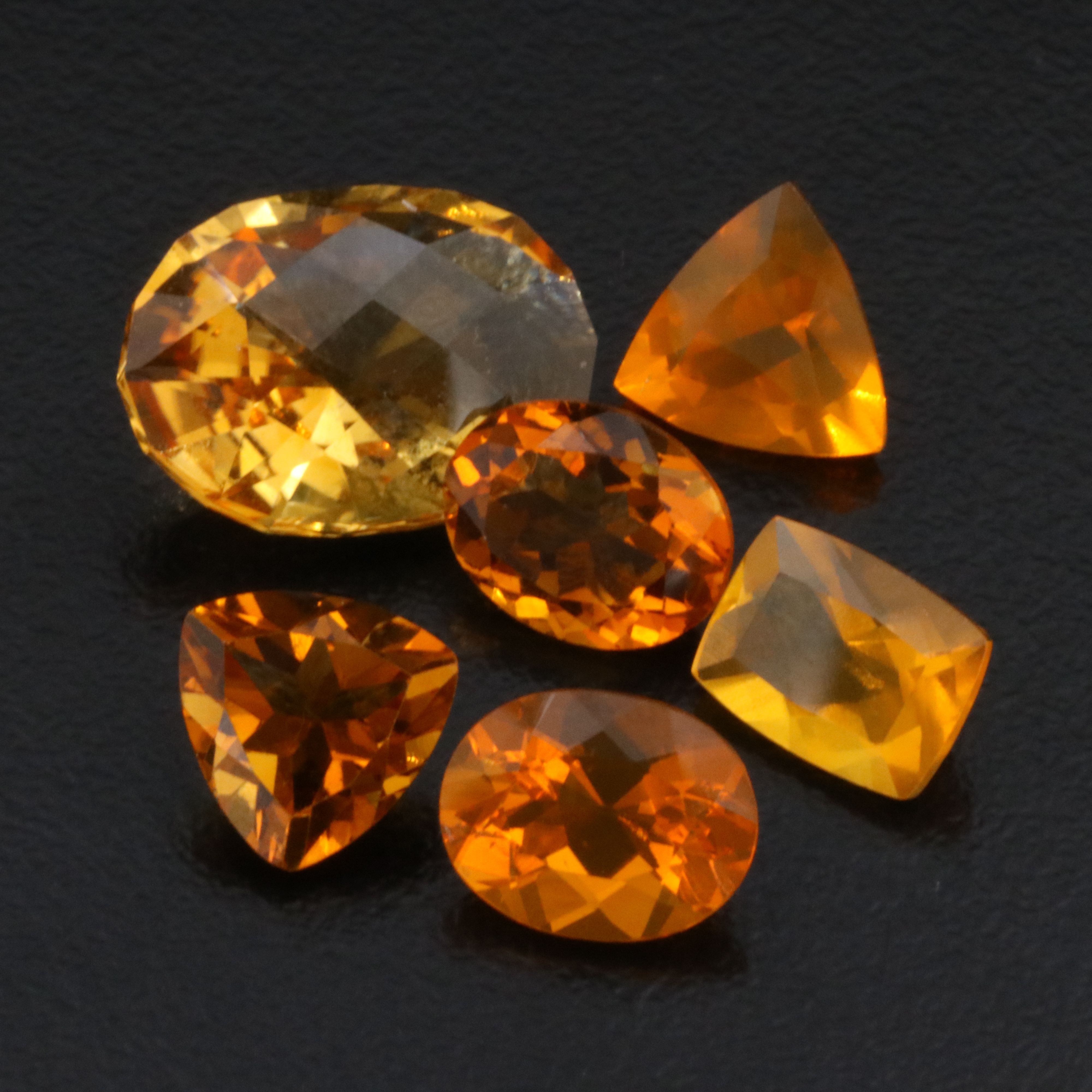 Loose 12.46 CTW Citrine and Fire Opal Lot