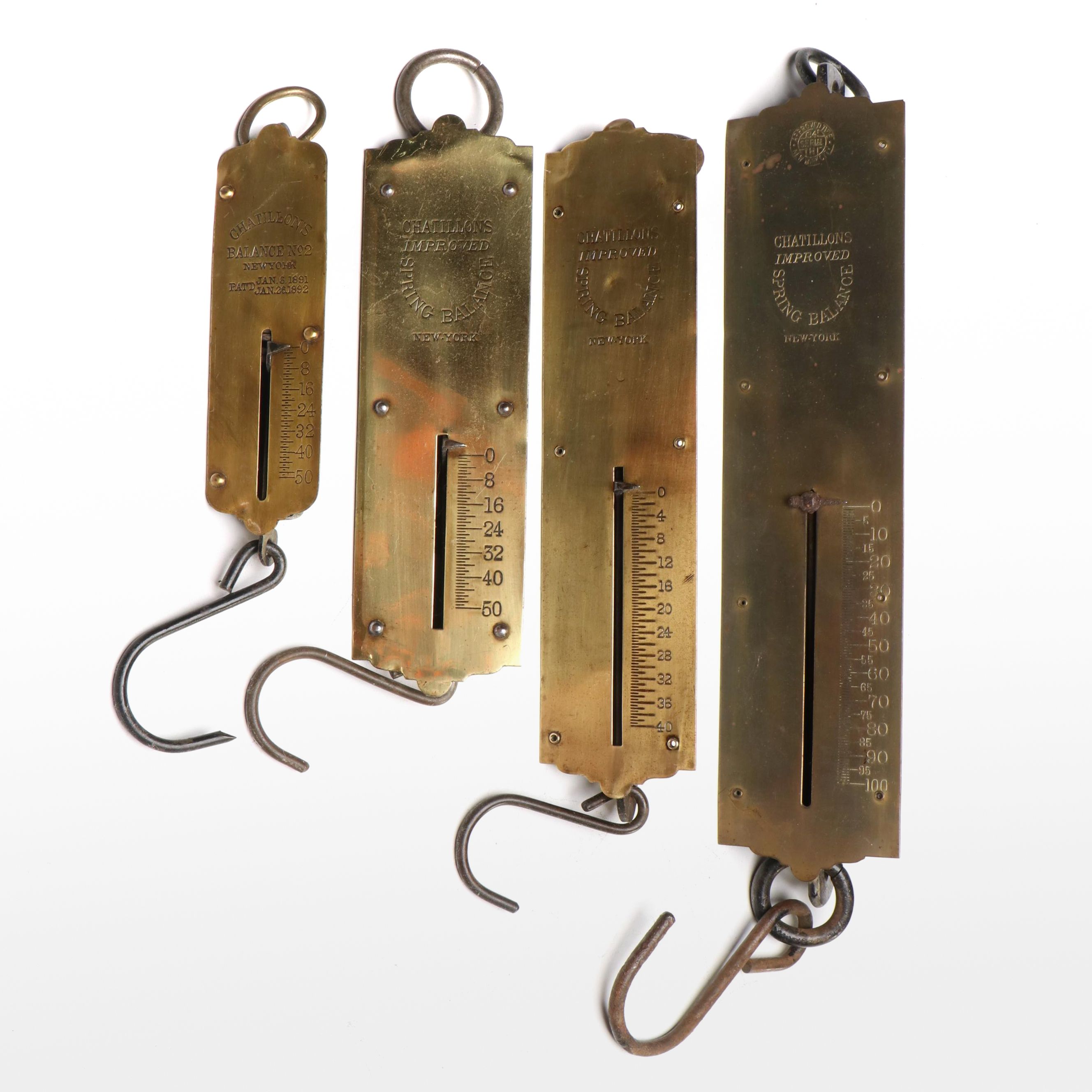 Chatillon Hanging Brass and Iron Scales