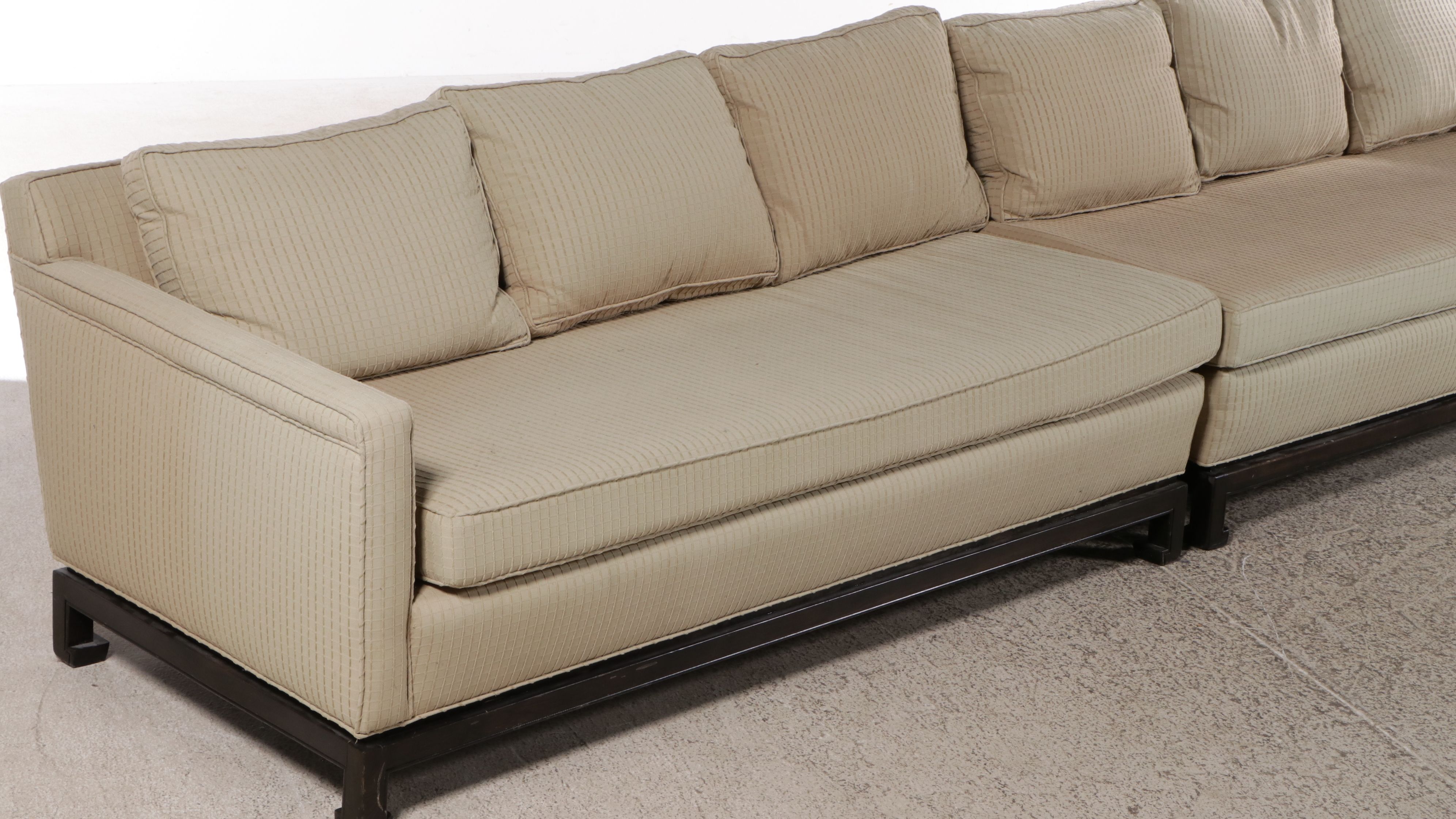 Anglo-Chinese Style Two-Piece Upholstered Sectional Sofa