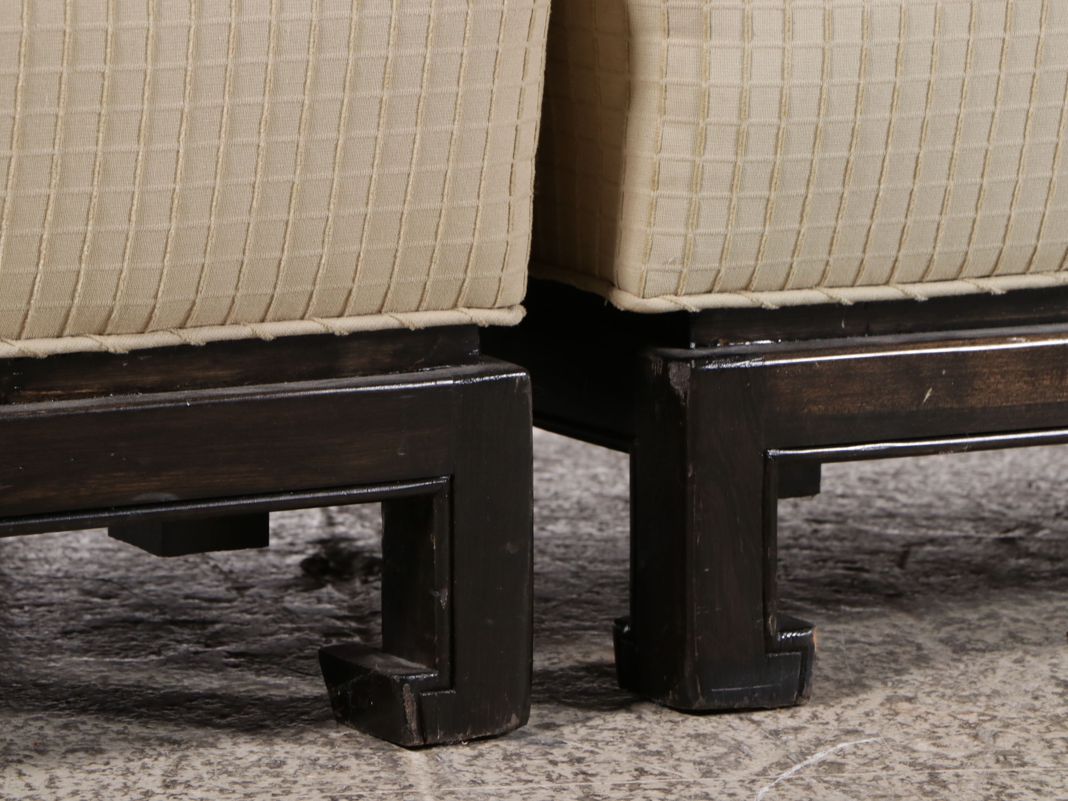 Anglo-Chinese Style Two-Piece Upholstered Sectional Sofa