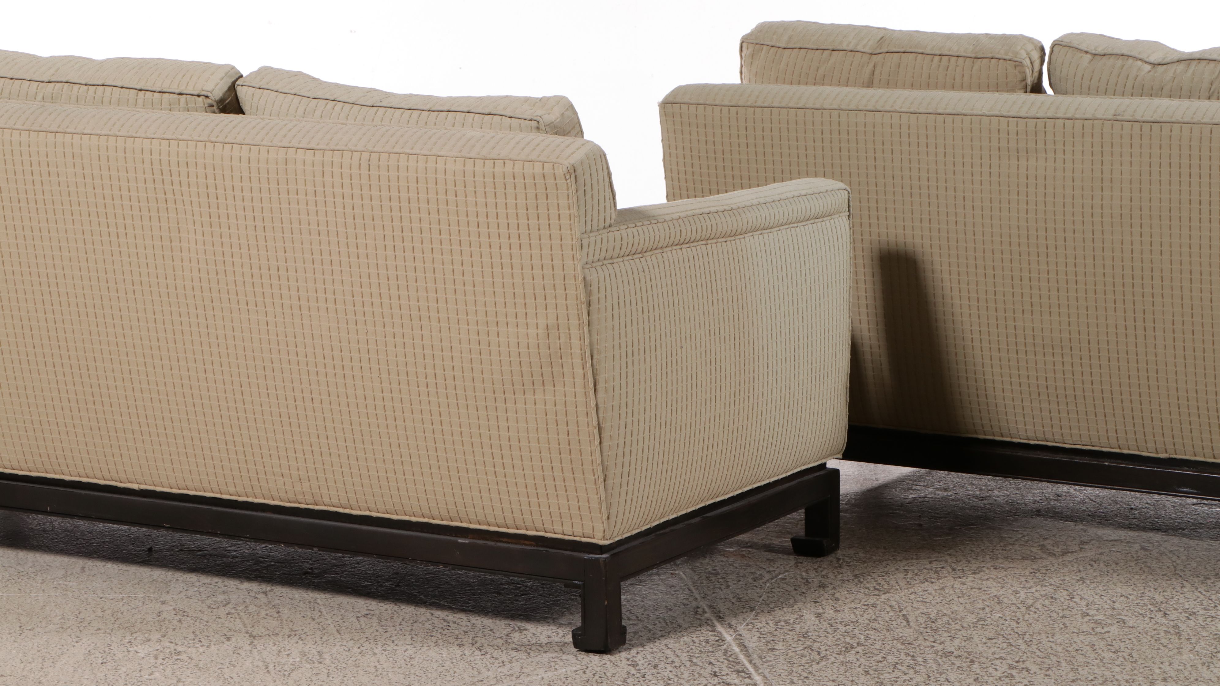 Anglo-Chinese Style Two-Piece Upholstered Sectional Sofa