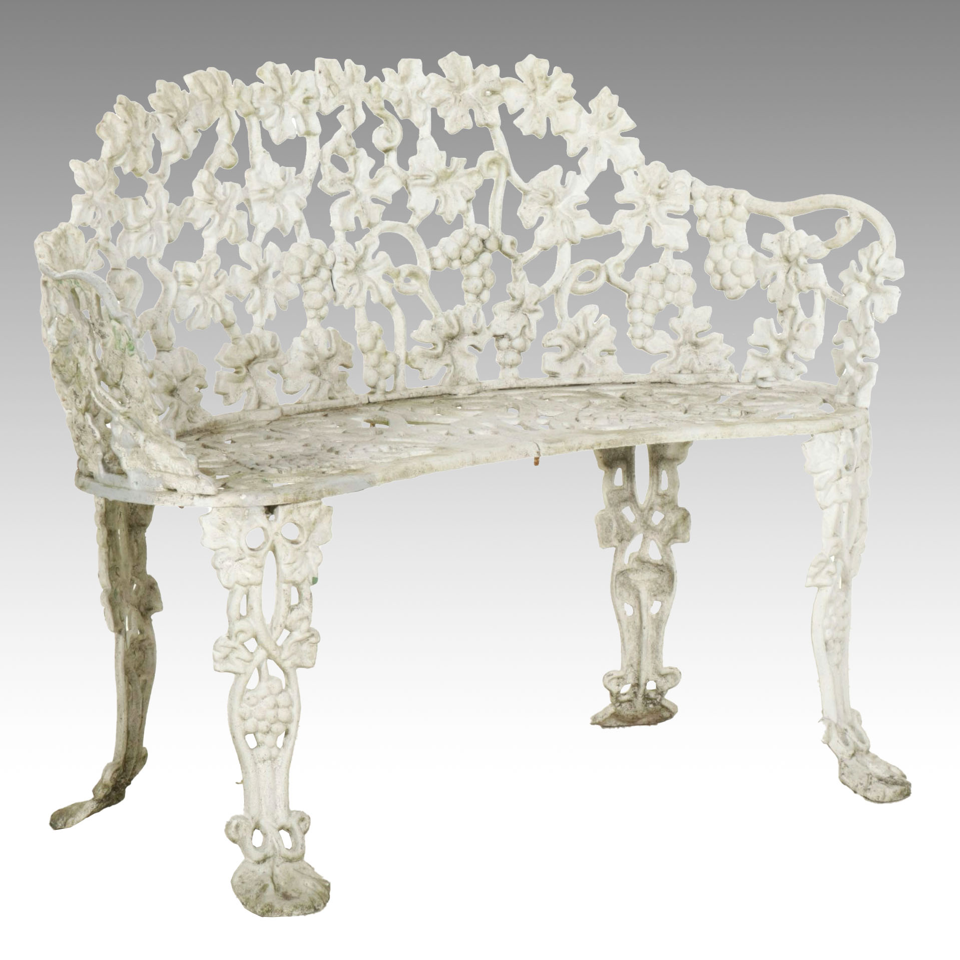 Victorian Style Grapevine Design Painted Cast Aluminum Garden Loveseat