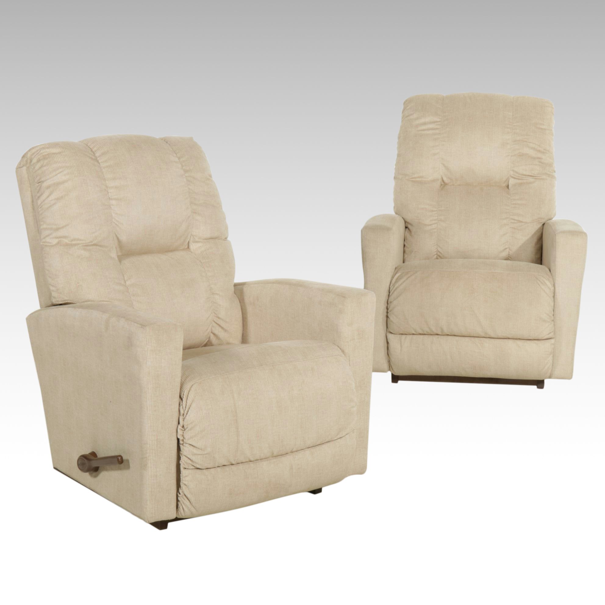 Pair of La-Z-Boy Corduroy Upholstered Recliners, 2025