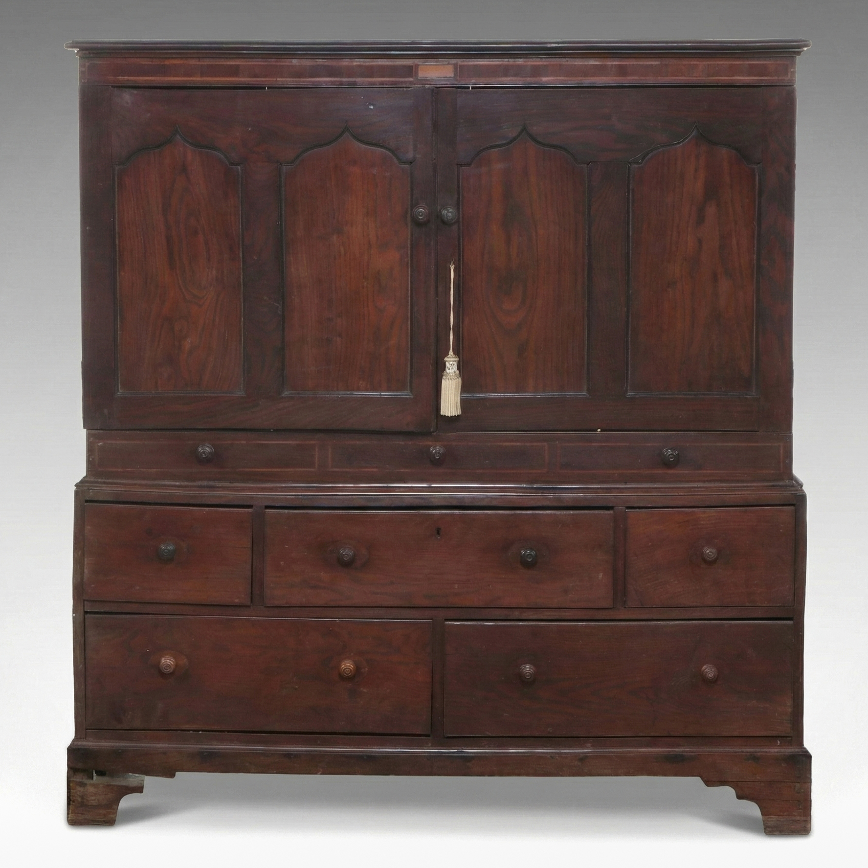 Antique Welsh Style Oak Linen Press